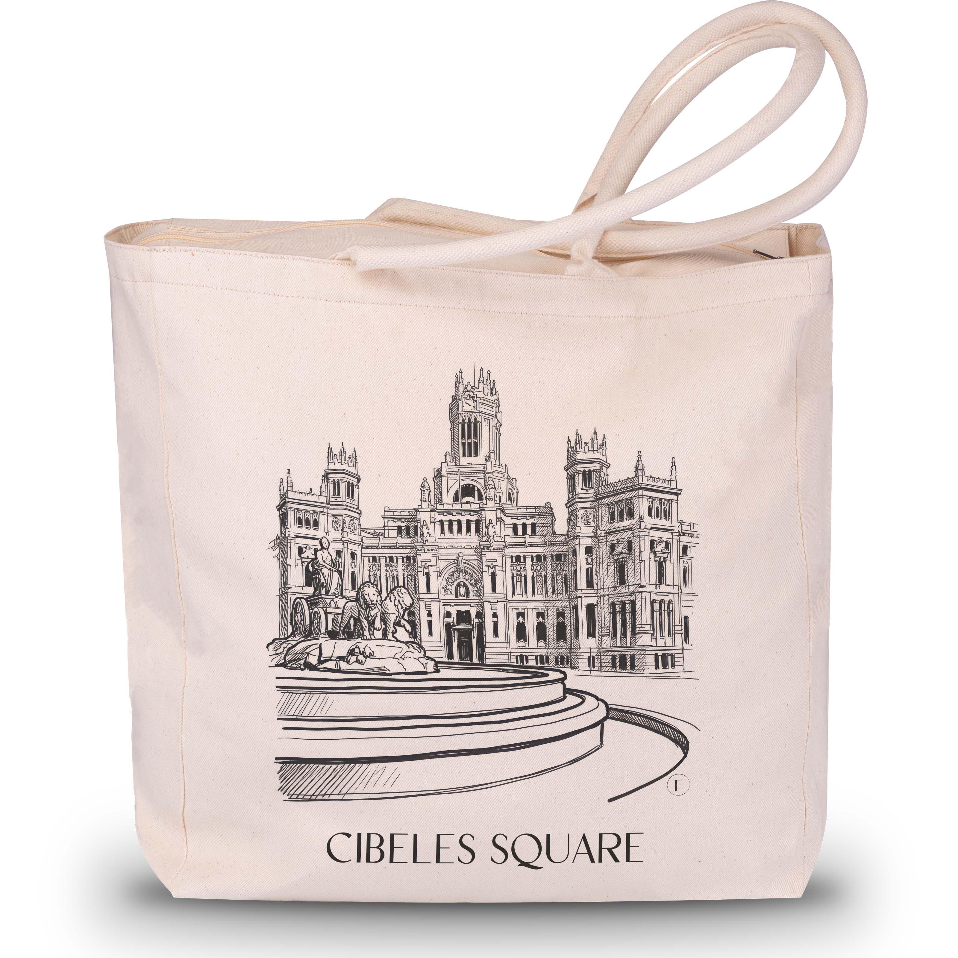Plaza de Cibeles Shopping Tasche - Madrid - Spanien Tote Bag - Einkaufstasche im Skizze Stil - favplace