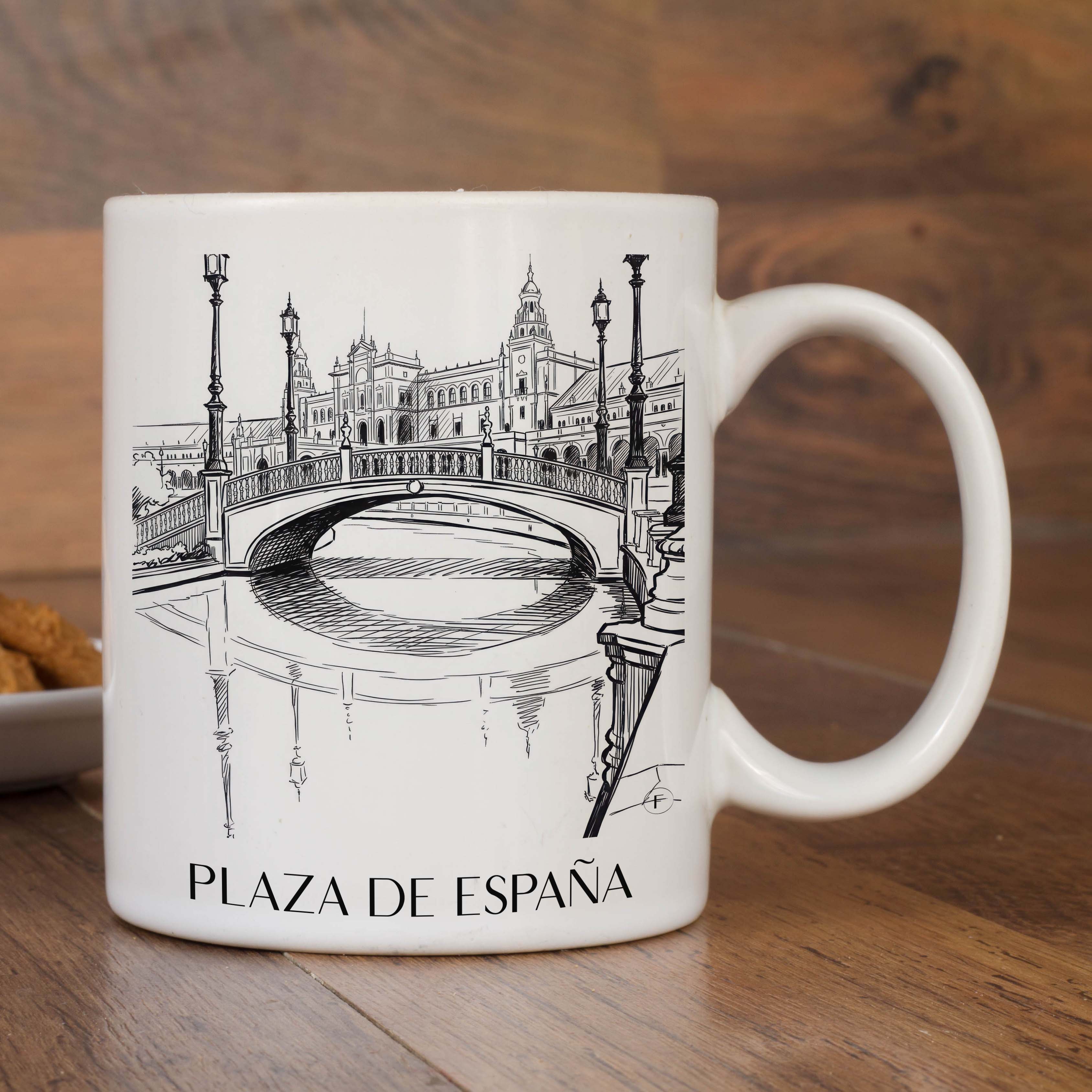 plaza-de-españa-sevilla-spanien-kaffeebecher-skizze