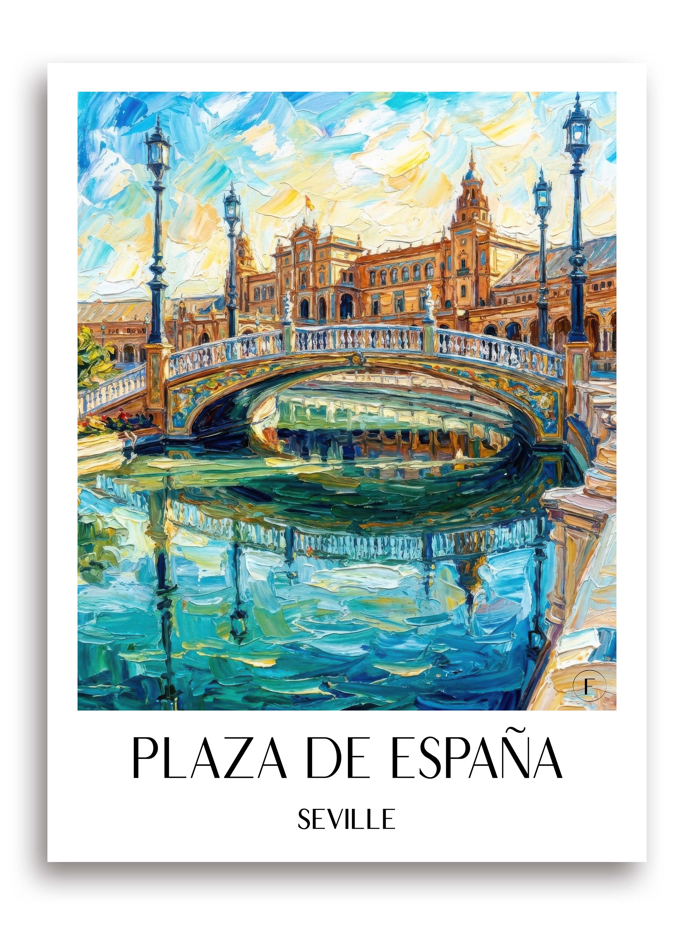 Plaza de España Poster - Sevilla - Spanien Kunstdruck - Ölgemälde von A4 bis A1 - favplace