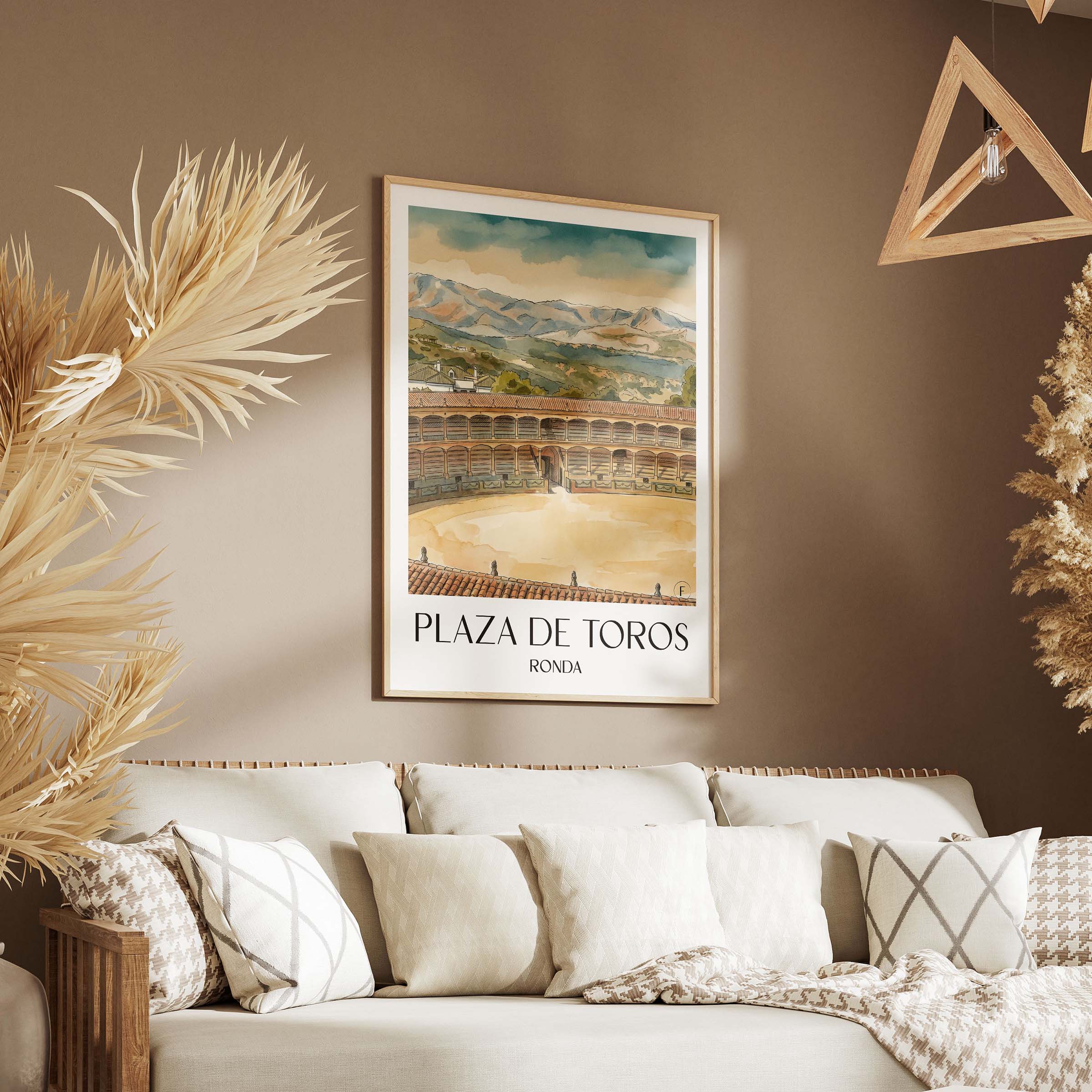 plaza-de-toros-ronda-spanien-poster-aquarell