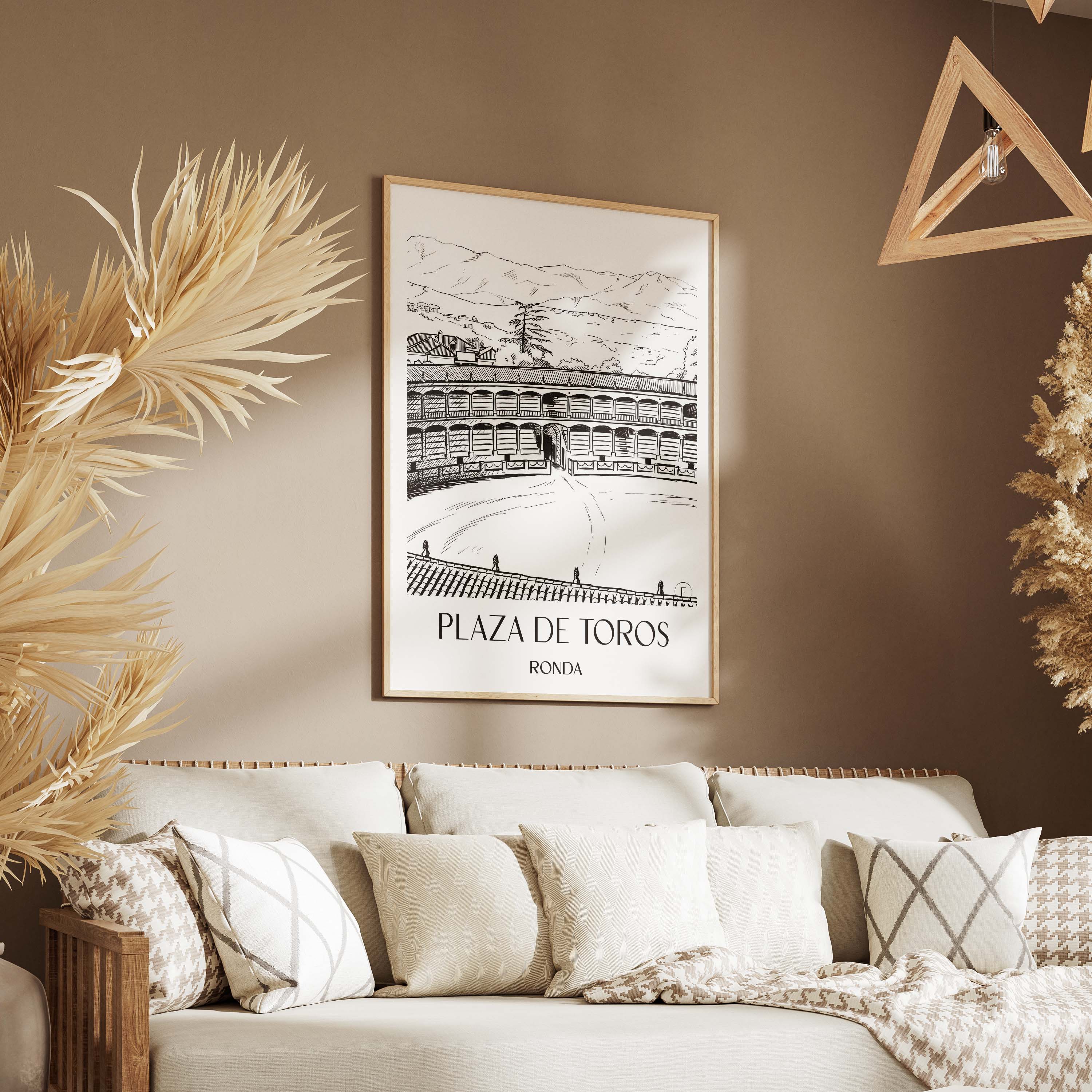 plaza-de-toros-ronda-spanien-poster-skizze
