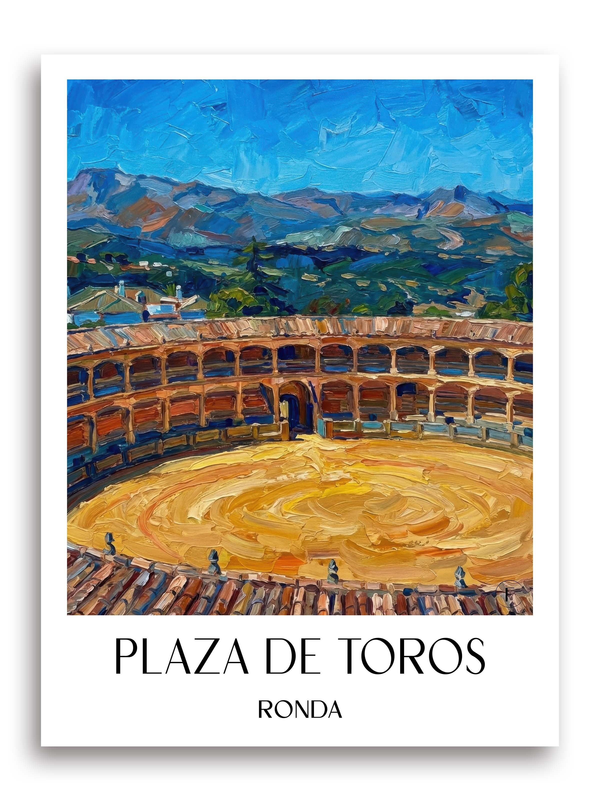 Plaza de Toros Poster - Ronda - Spanien Kunstdruck - Ölgemälde von A4 bis A1 - favplace