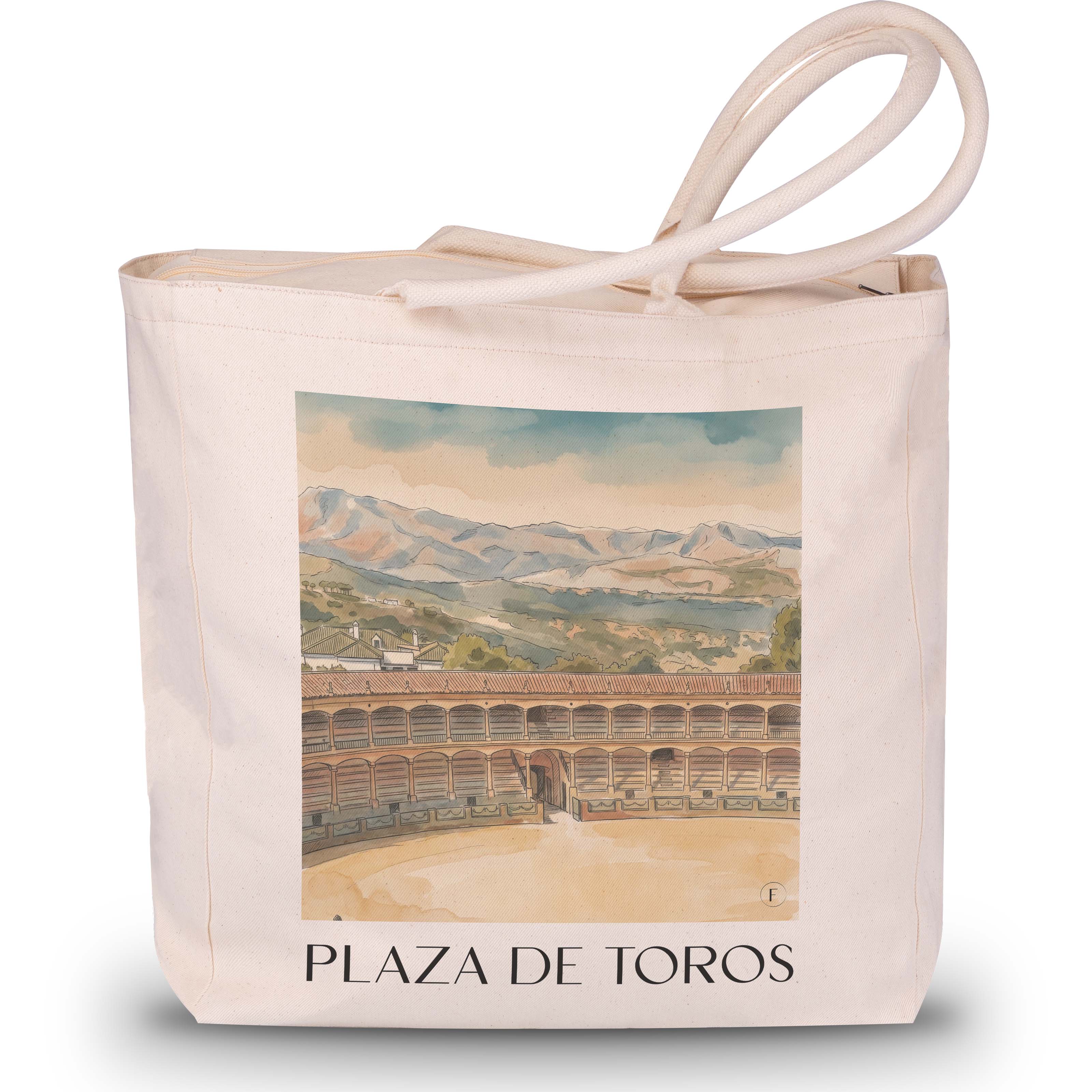 Plaza de Toros Shopping Tasche - Ronda - Spanien Tote Bag - Einkaufstasche im Aquarell Stil - favplace