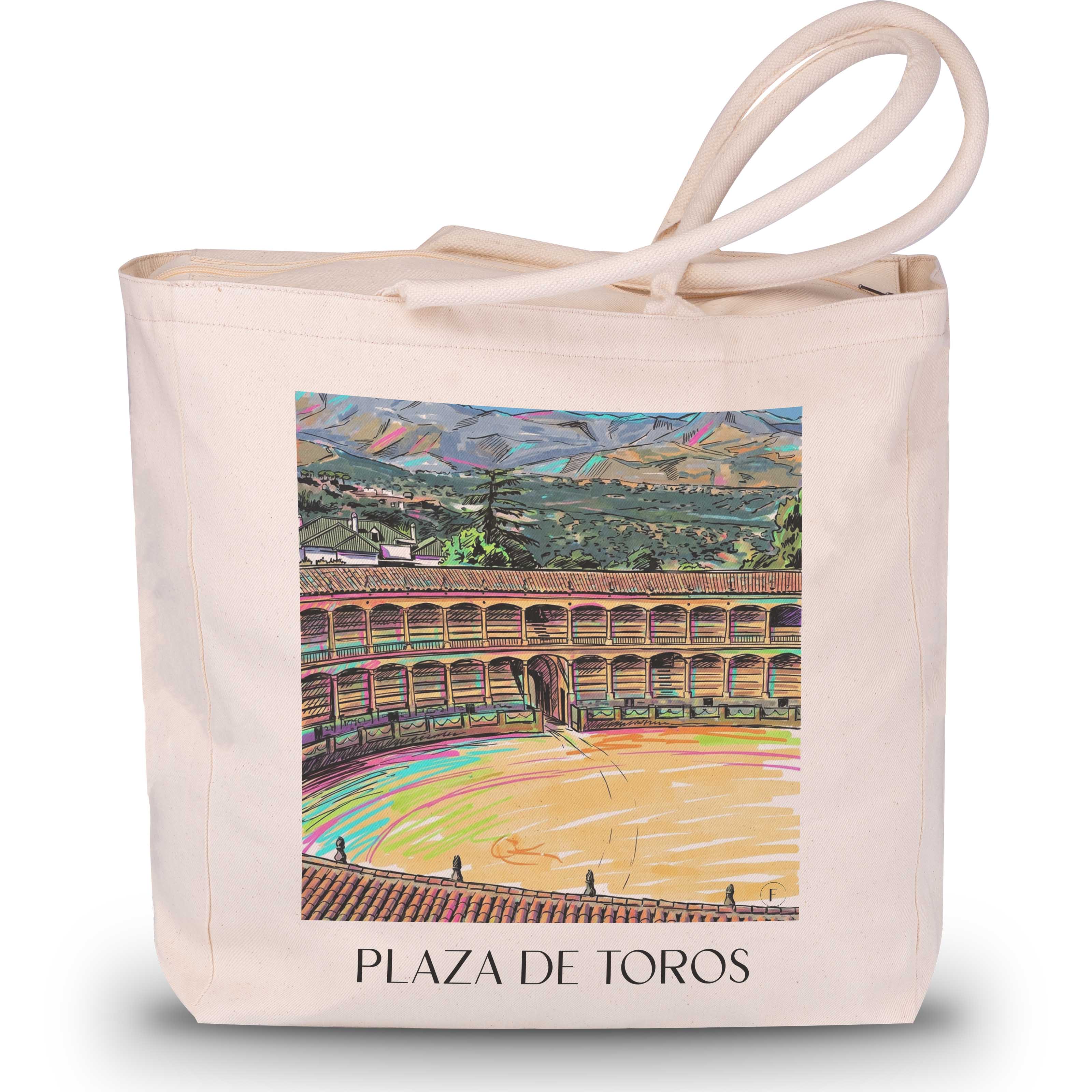 plaza-de-toros-ronda-spanien-einkaufstasche-graffiti