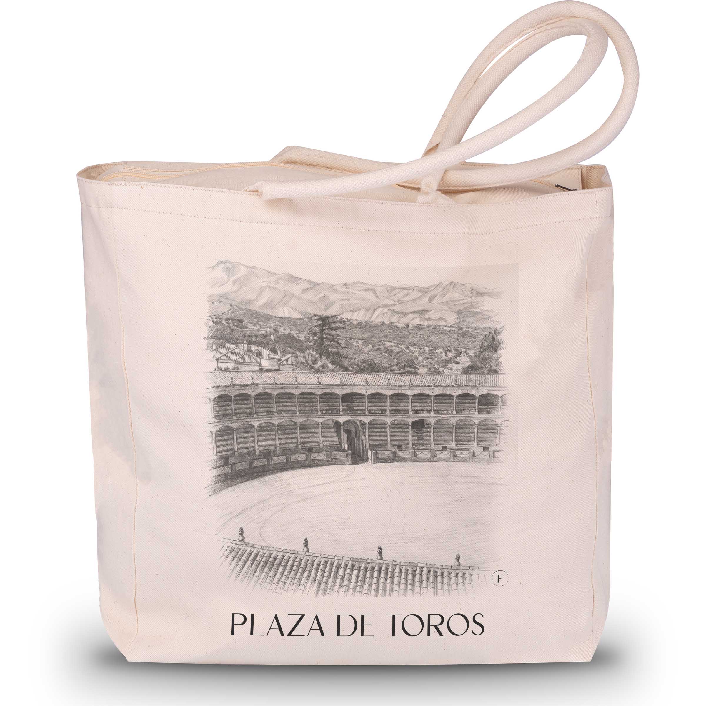 Plaza de Toros Shopping Bag - Ronda - Spain Tote Bag - Shopping Bag in Drawing Style