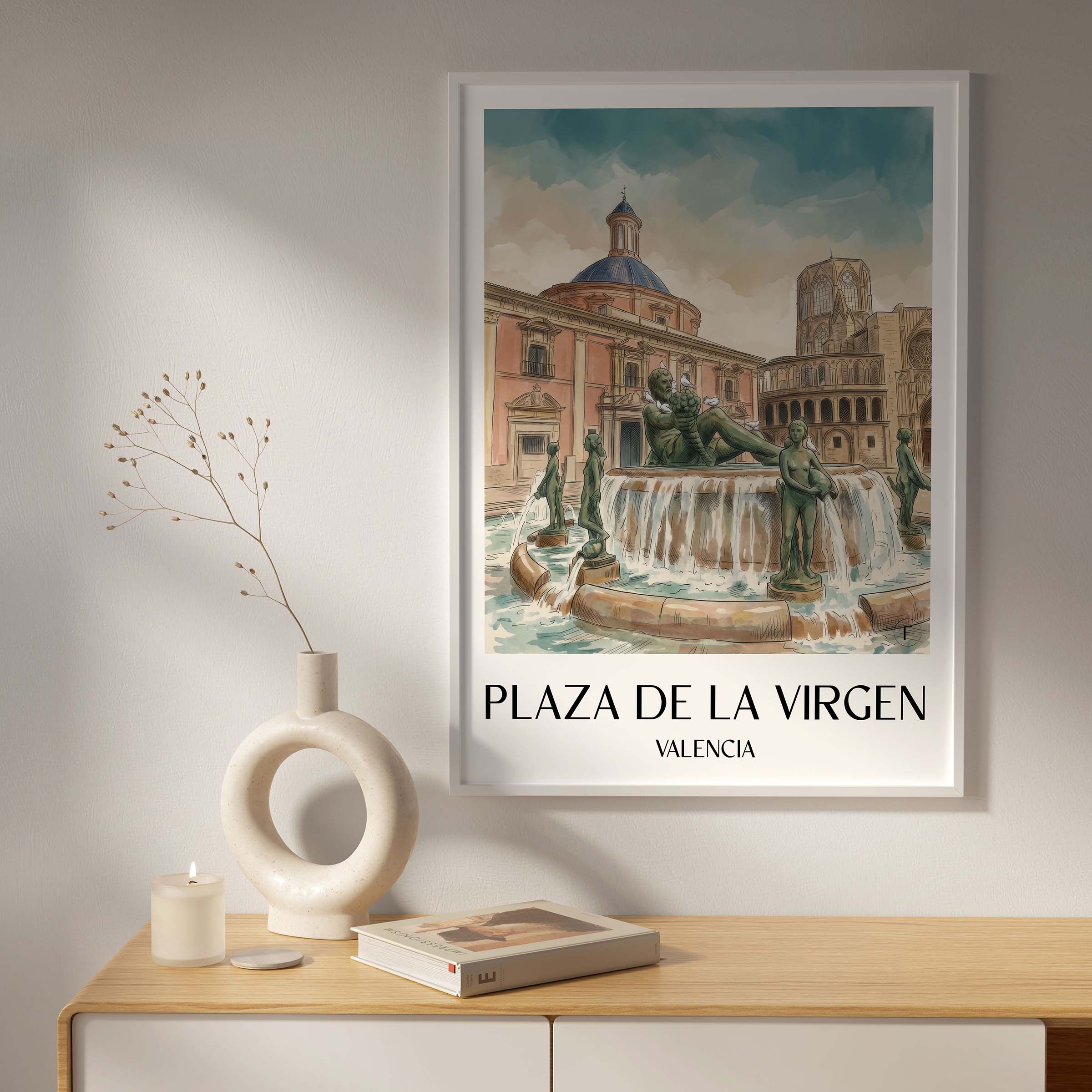 plaza-de-la-virgen-valencia-spanien-poster-aquarell