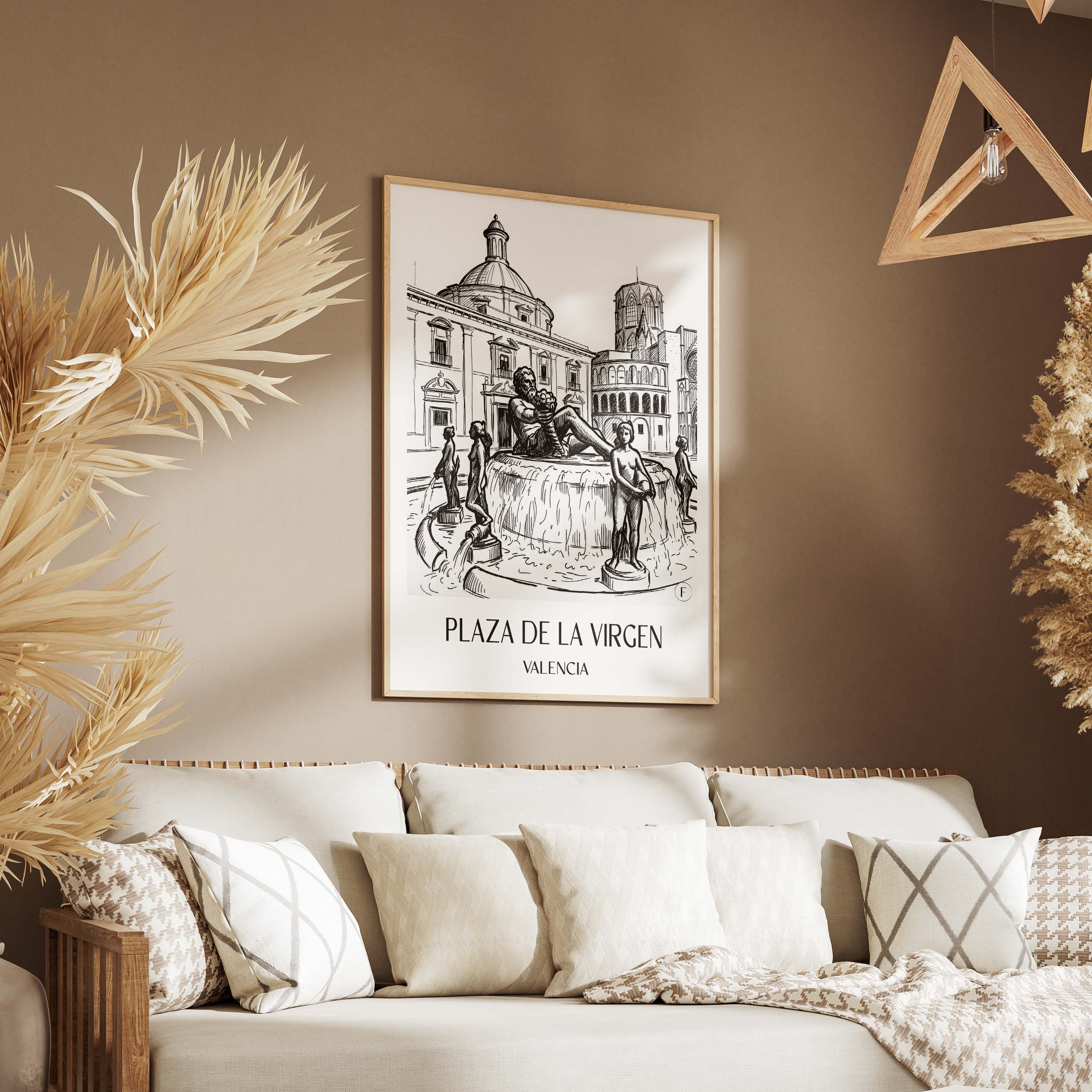 plaza-de-la-virgen-valencia-spanien-poster-skizze