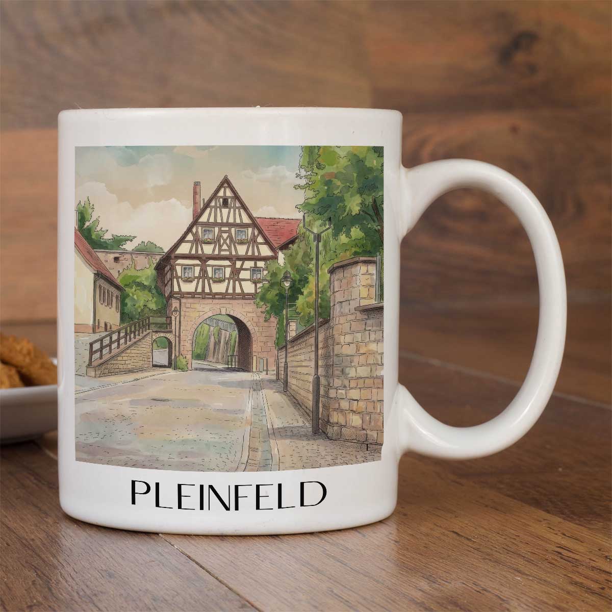 pleinfeld-fränkisches-seenland-deutschland-kaffeebecher-aquarell