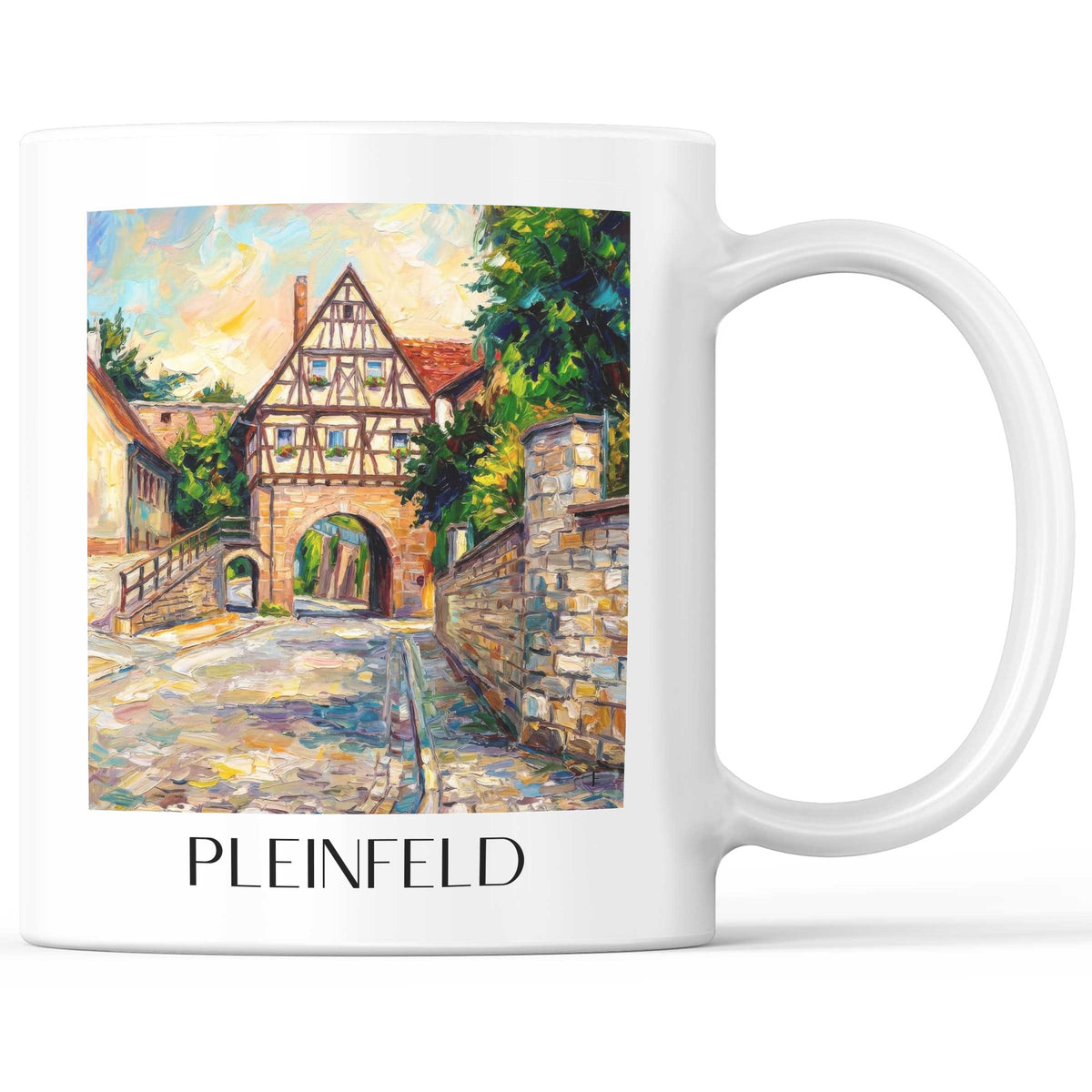 pleinfeld-fränkisches-seenland-deutschland-kaffeebecher-oil-painting-oelgemaelde