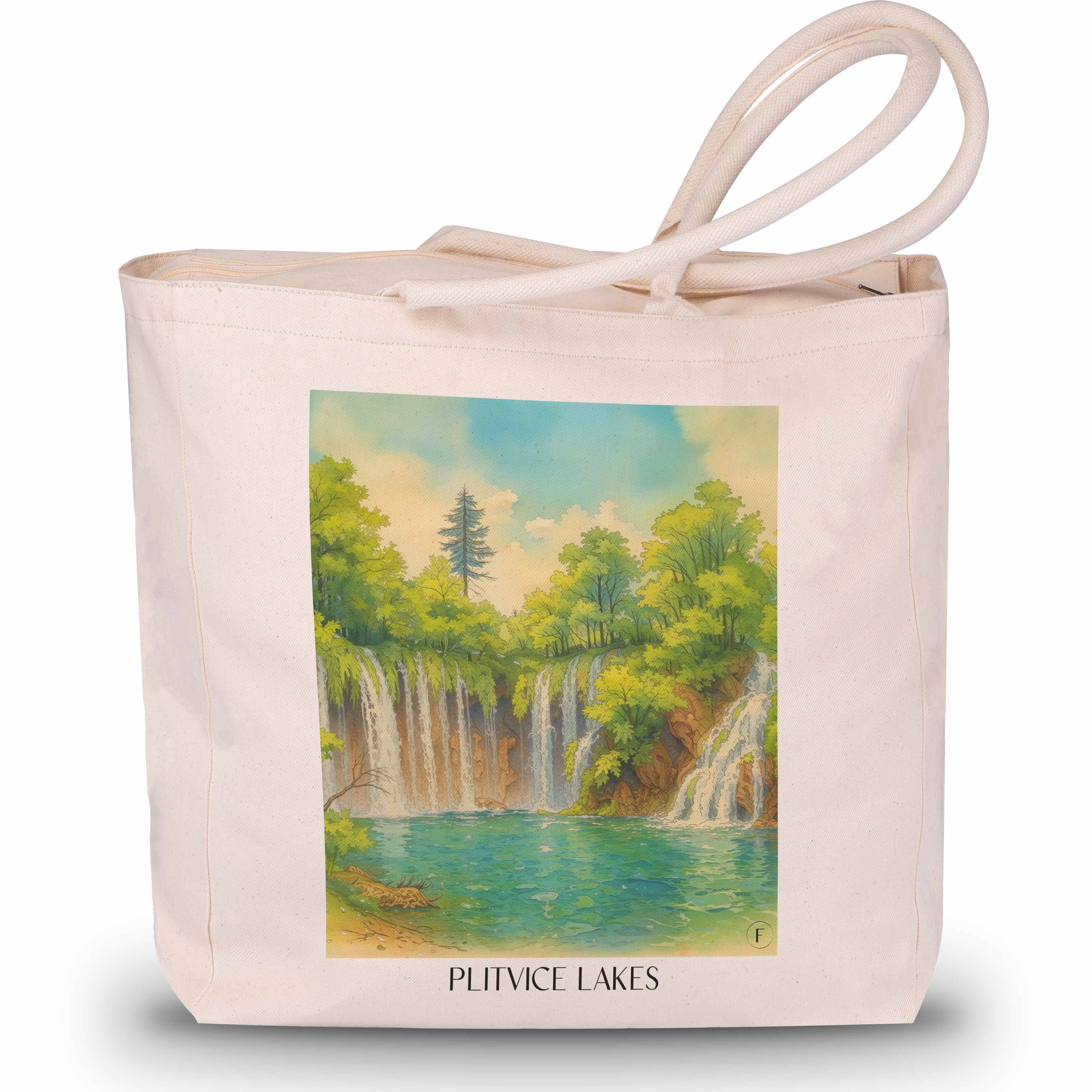 Plitvicer Seen - Kroatien Tote Bag - Einkaufstasche im Aquarell Stil - favplace