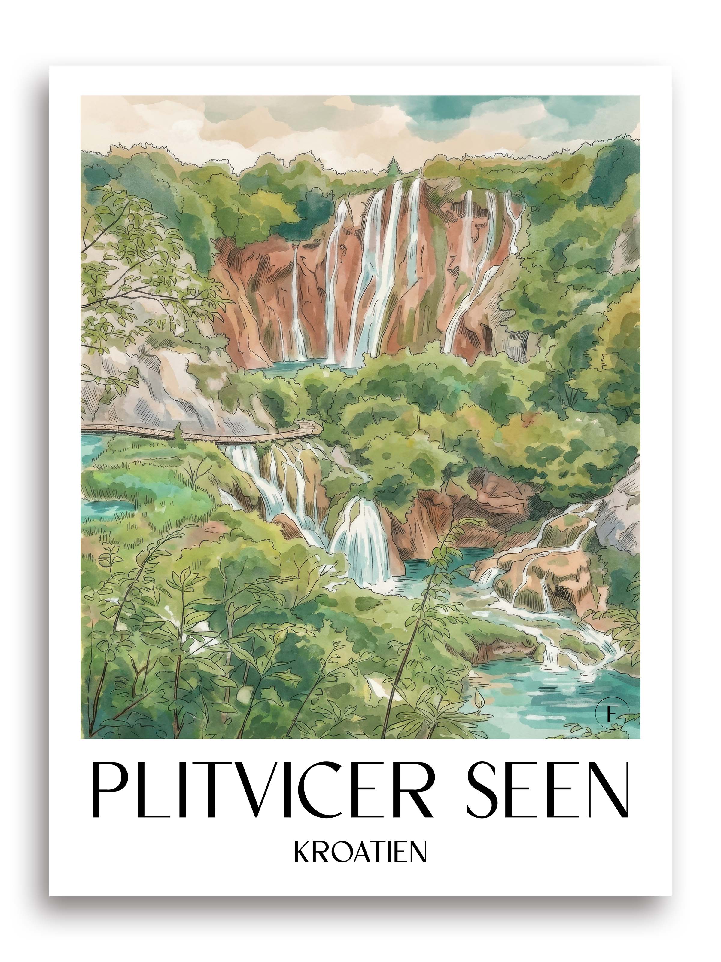 plitvicer-seen-kroatien-poster-aquarell