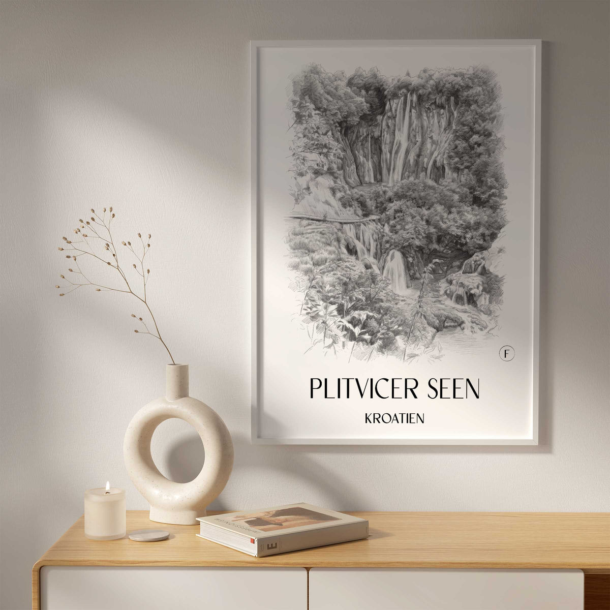 plitvicer-seen-kroatien-poster-bleistift-zeichnung-drawing