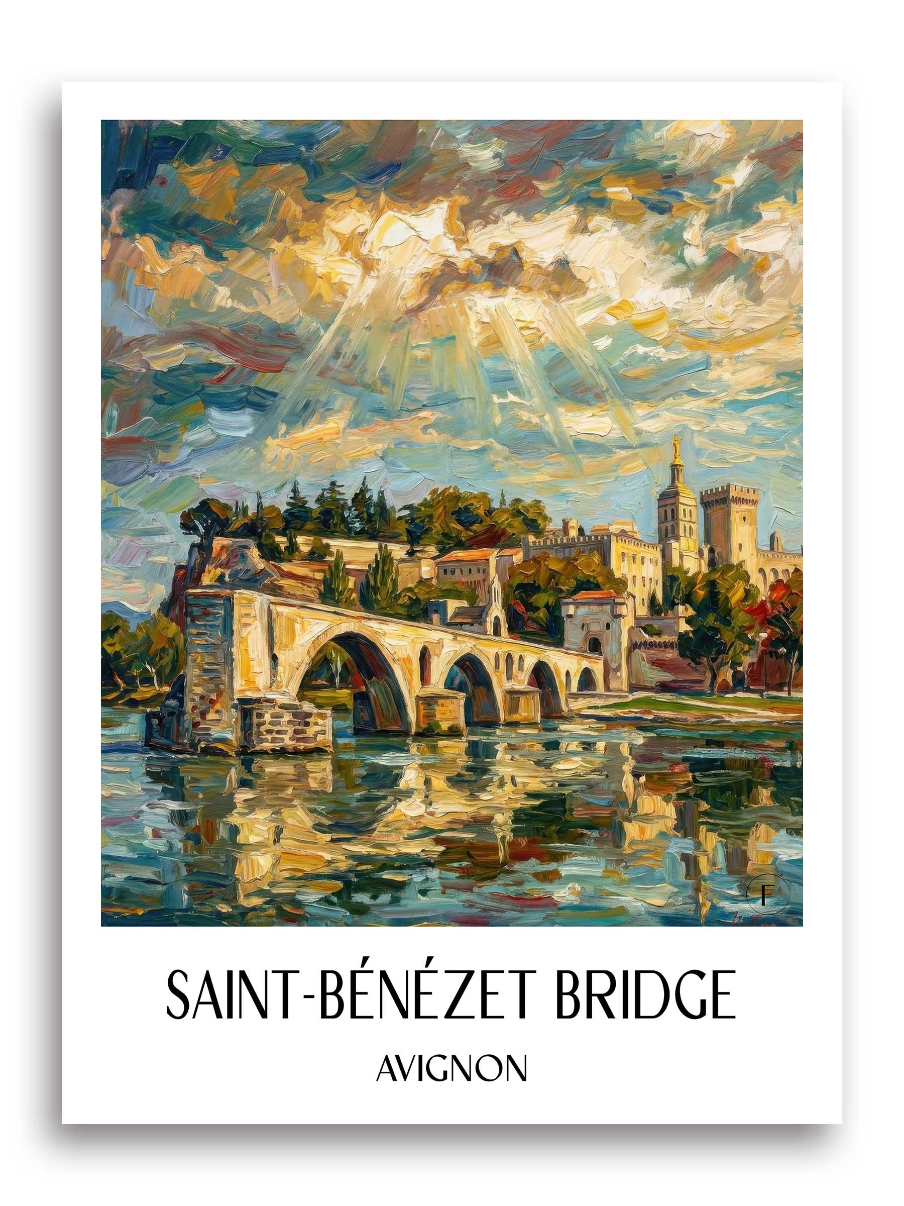 Pont Saint-Bénézet Poster - Avignon - Frankreich Kunstdruck - Ölgemälde von A4 bis A1 - favplace