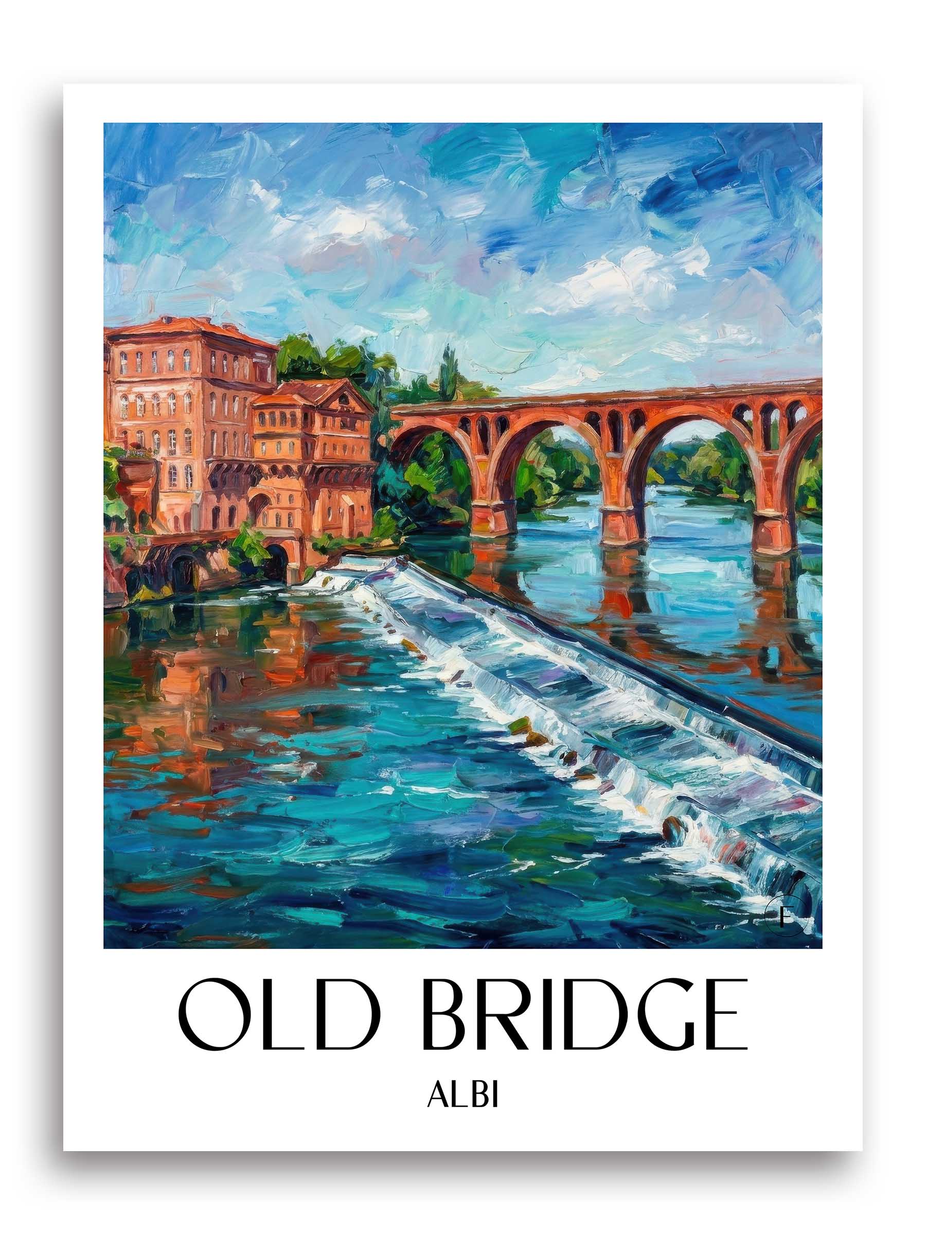 Pont Vieux Poster - Albi - Frankreich Kunstdruck - Ölgemälde von A4 bis A1 - favplace