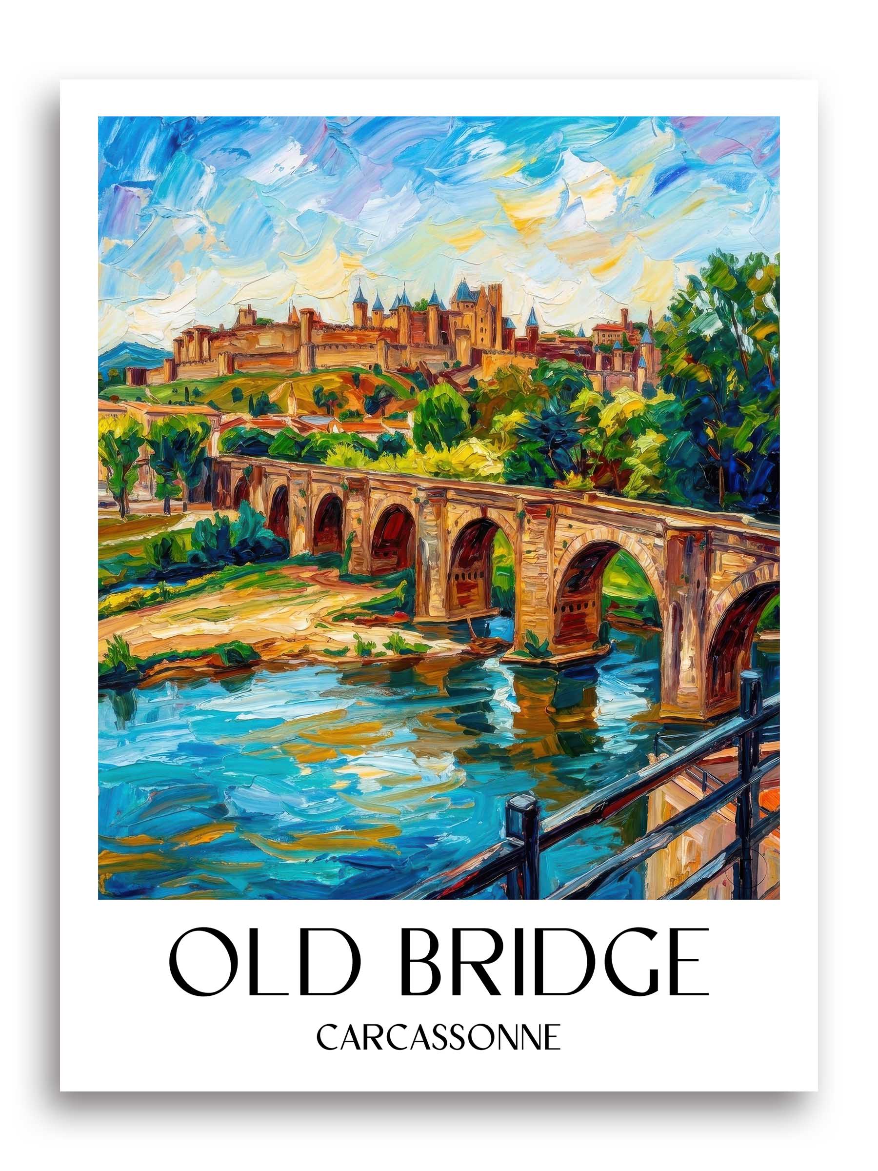 Pont Vieux Poster - Carcassonne - Frankreich Kunstdruck - Ölgemälde von A4 bis A1 - favplace
