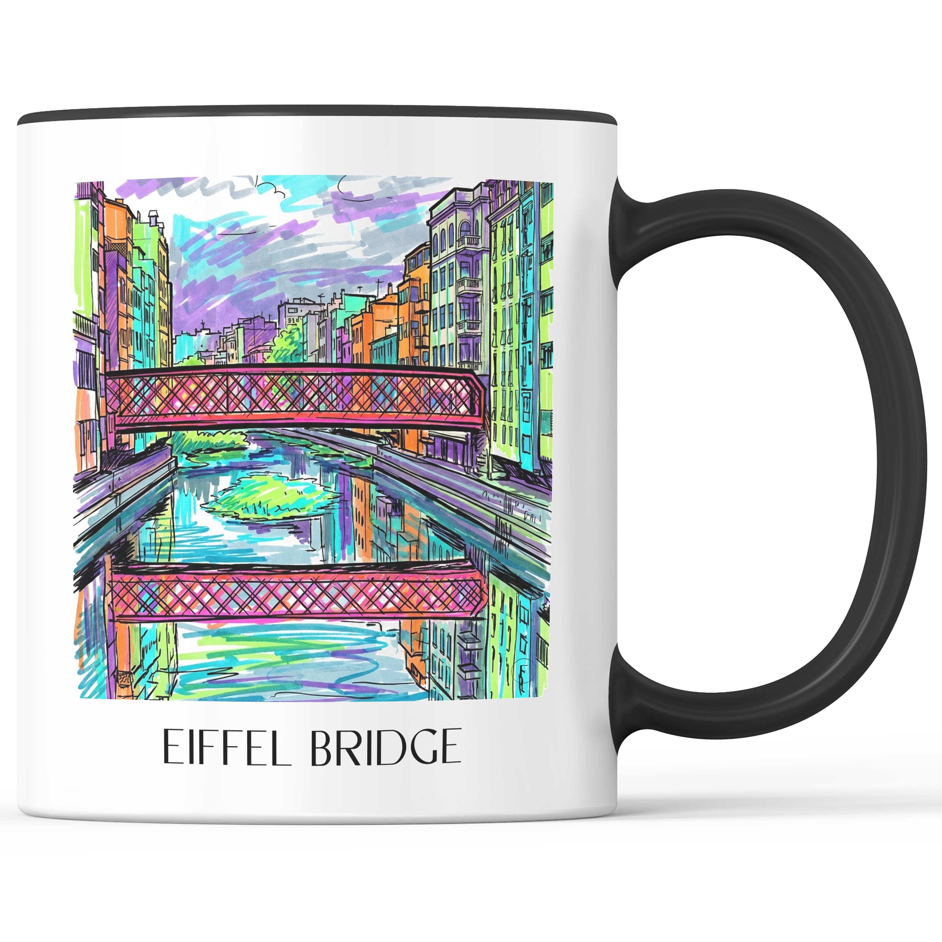 Pont de les Peixateries Velles Kaffeebecher - Girona - Spanien Becher - Kaffeetasse im Tag Graffiti Stil - favplace