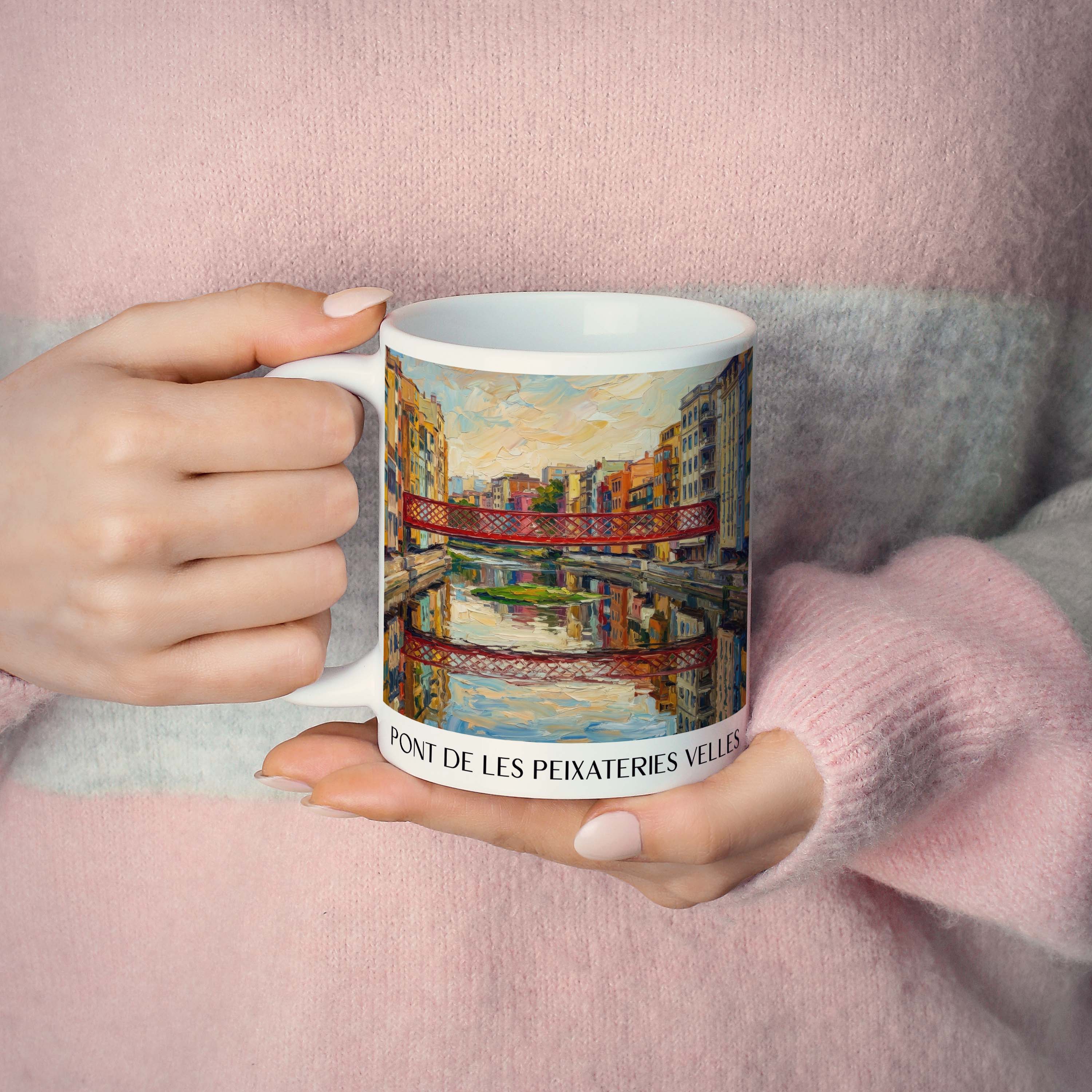 pont-de-les-peixateries-velles-girona-spanien-kaffeebecher-oil-painting-oelgemaelde