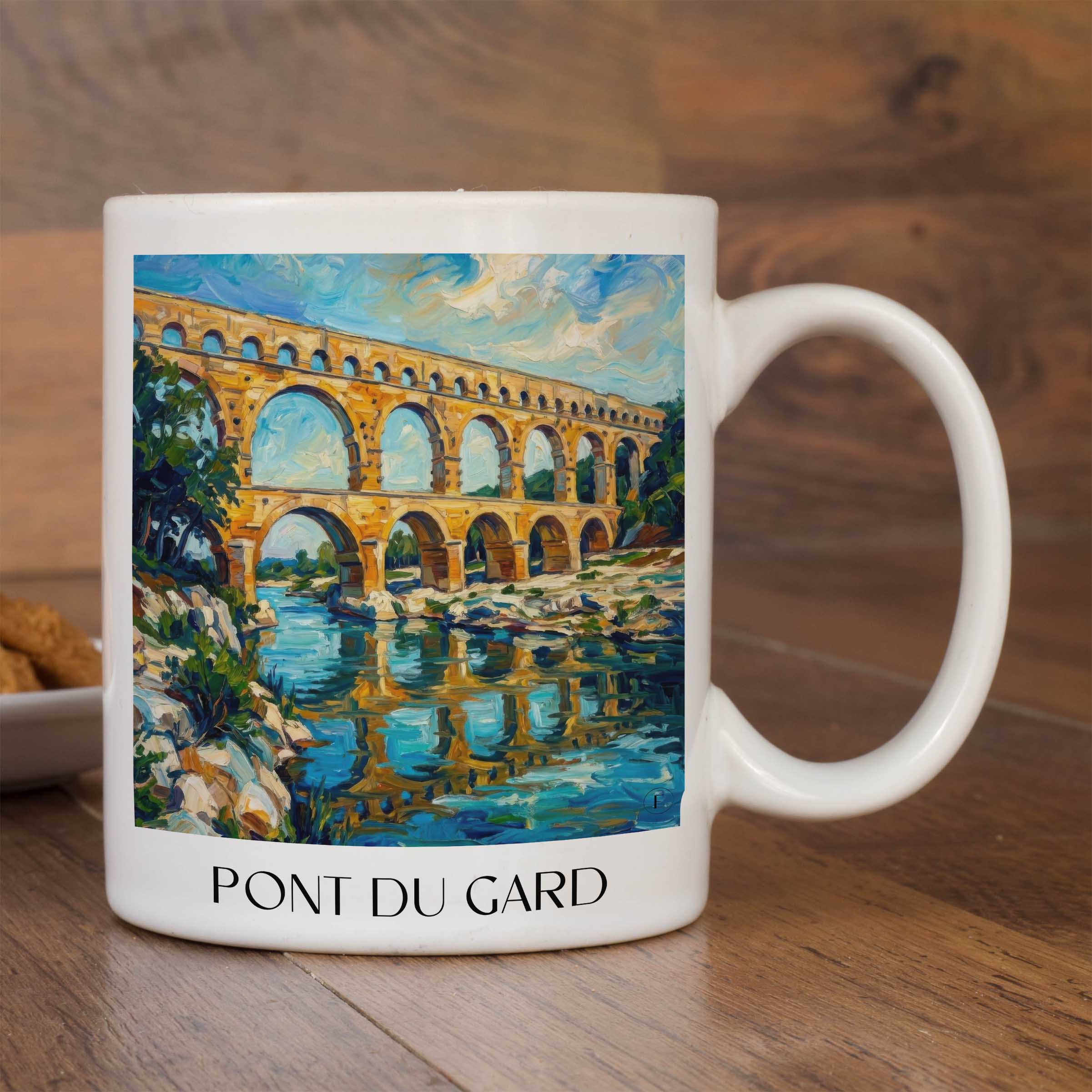 pont-du-gard-nîmes-frankreich-kaffeebecher-oil-painting-oelgemaelde