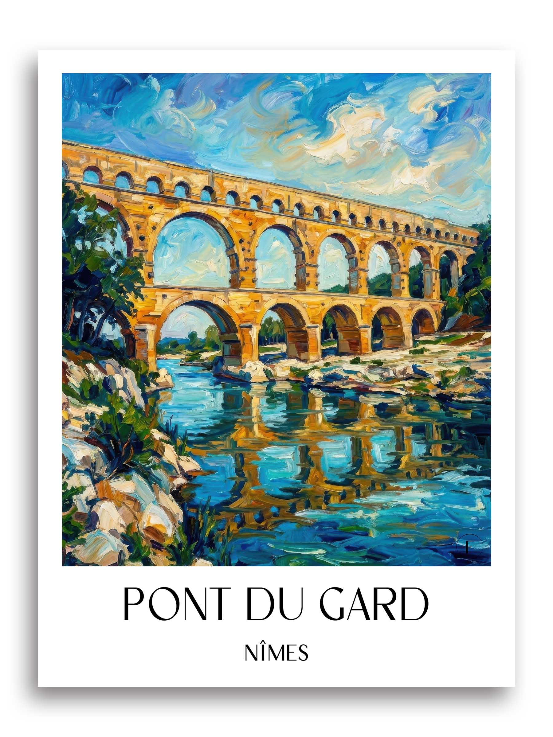 Pont du Gard Poster - Nîmes - Frankreich Kunstdruck - Ölgemälde von A4 bis A1 - favplace