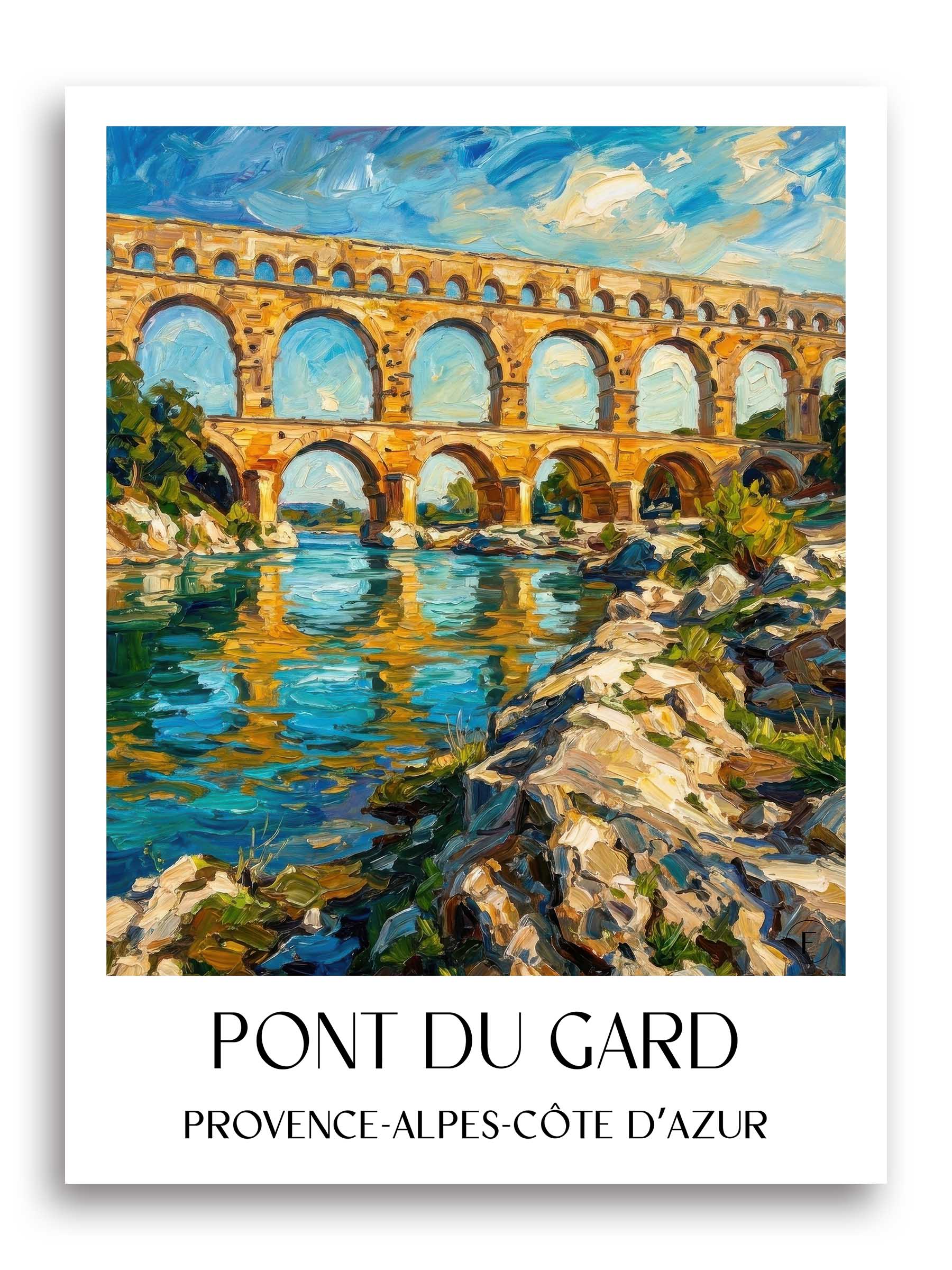 Pont du Gard Poster - Provence - Frankreich Kunstdruck - Ölgemälde von A4 bis A1 - favplace