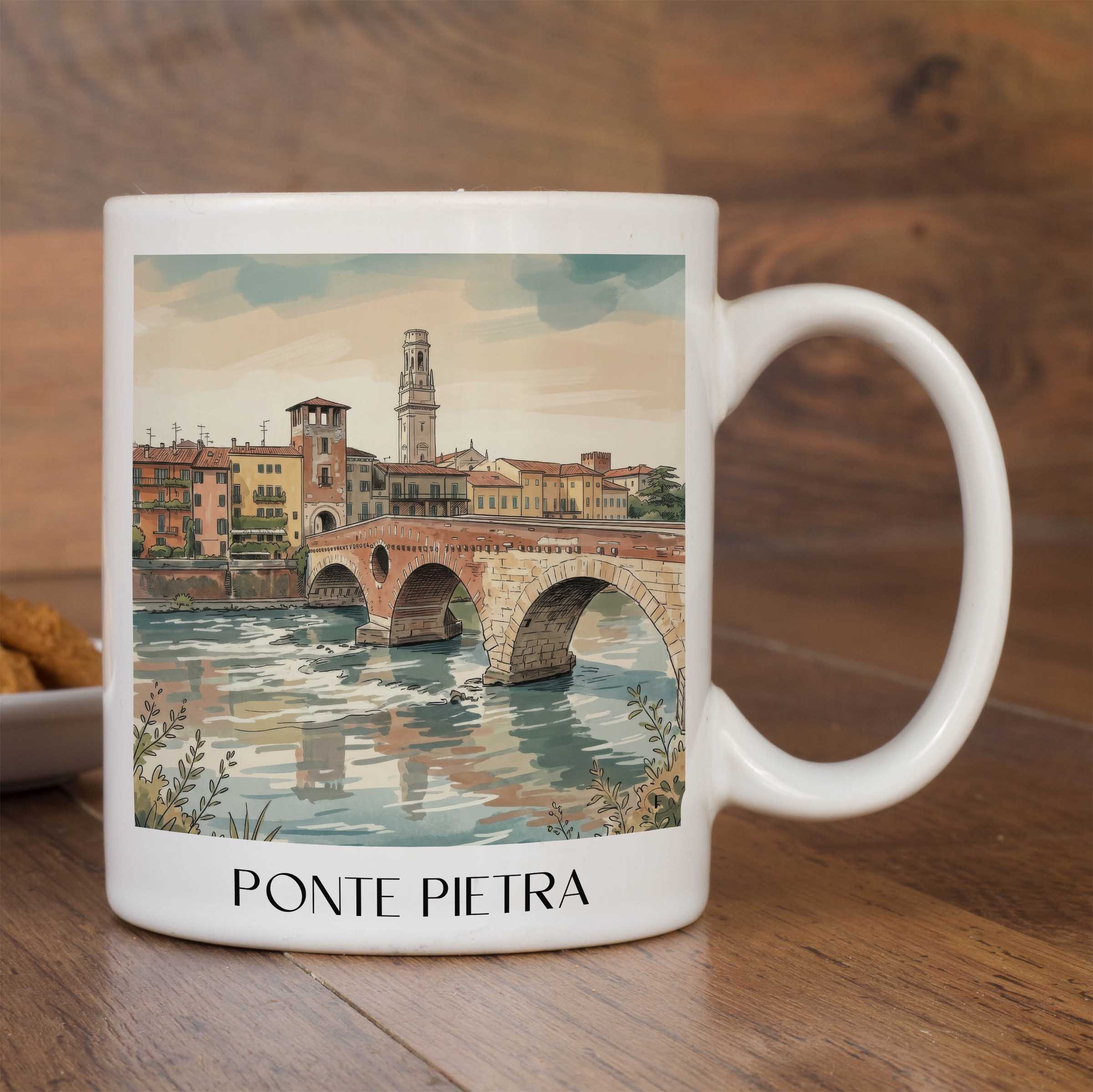 ponte-pietra-verona-italien-kaffeebecher-aquarell