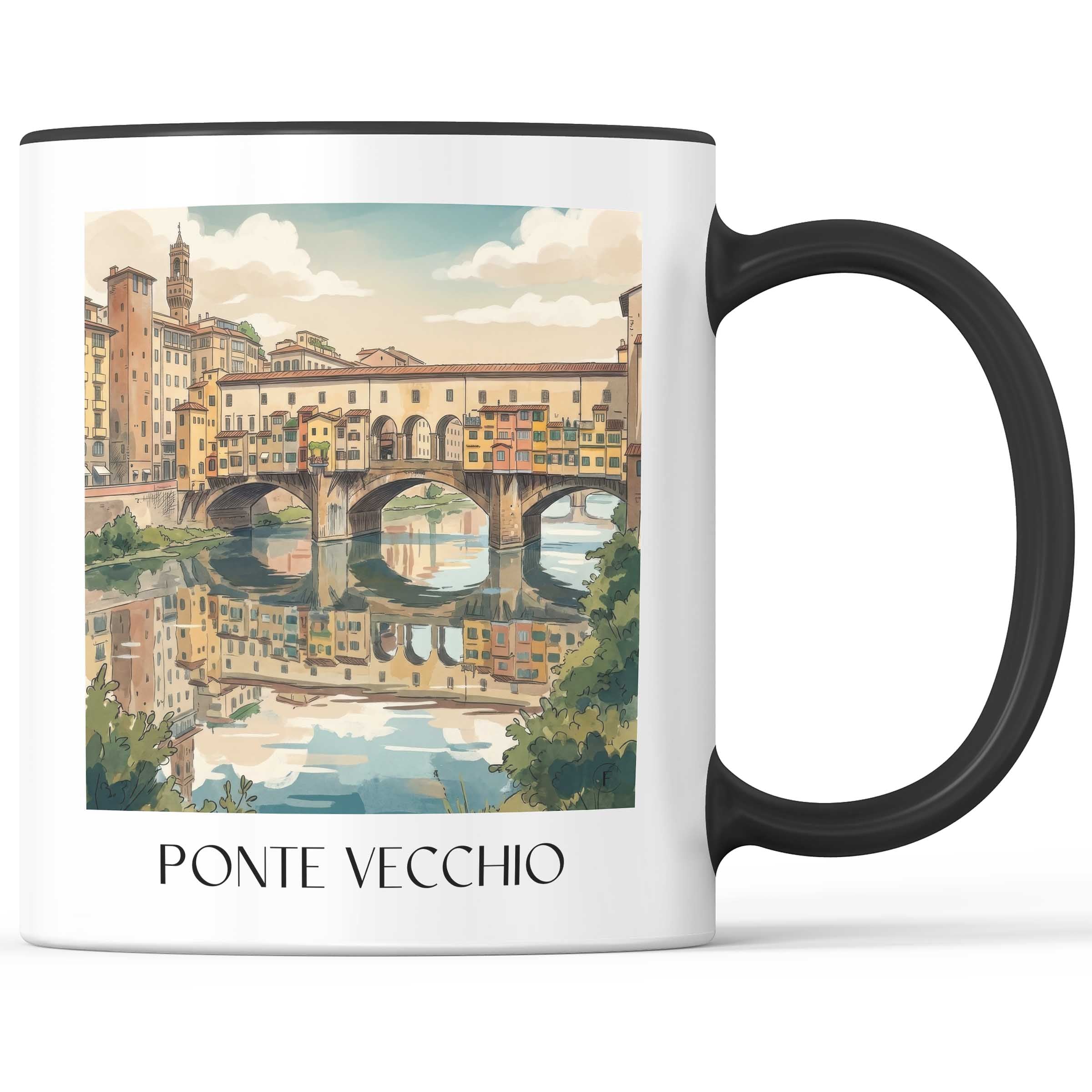 Ponte Vecchio Kaffeebecher - Florenz - Italien Becher - Kaffeetasse im Aquarell Stil - favplace