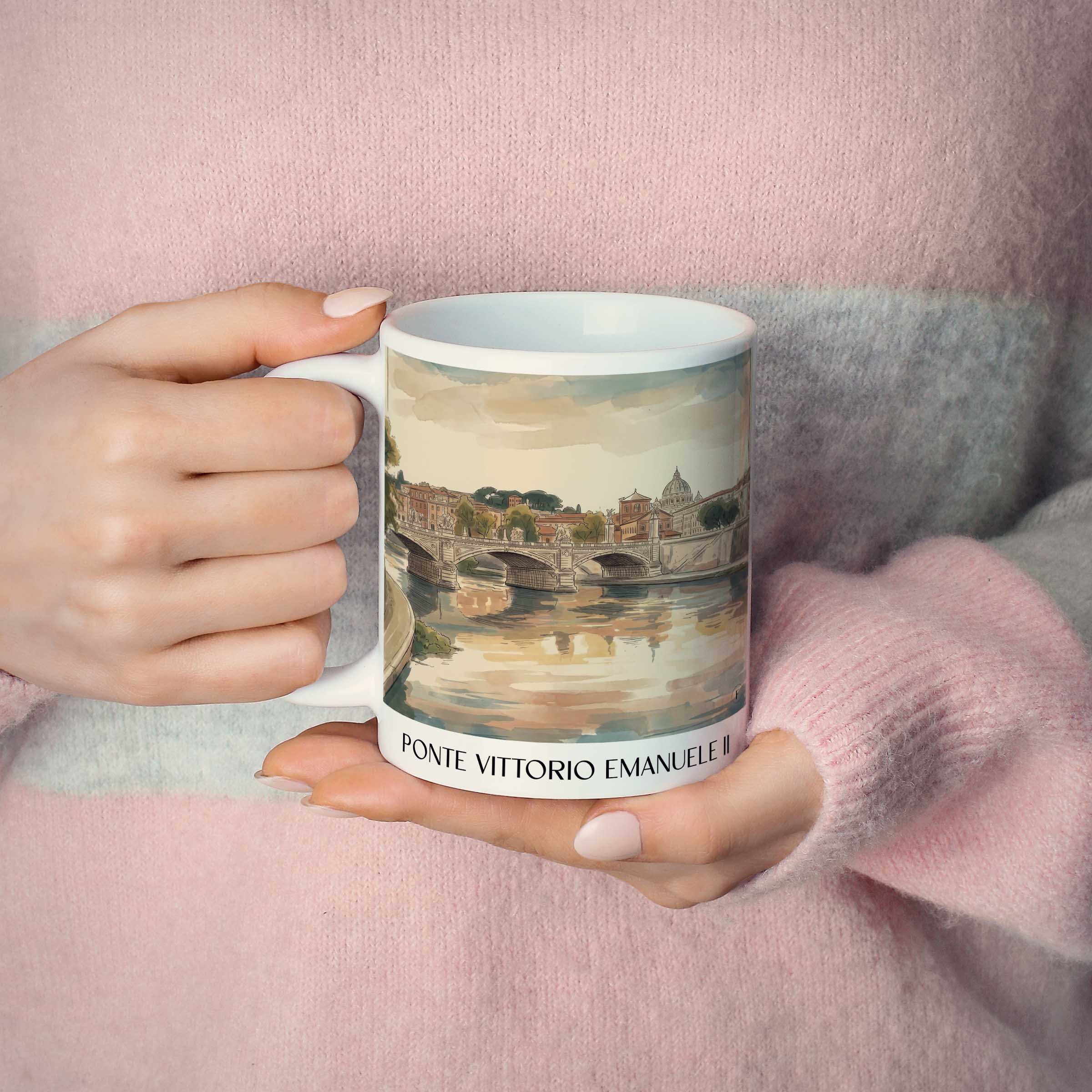 ponte-vittorio-emanuele-ii-rom-italien-kaffeebecher-aquarell