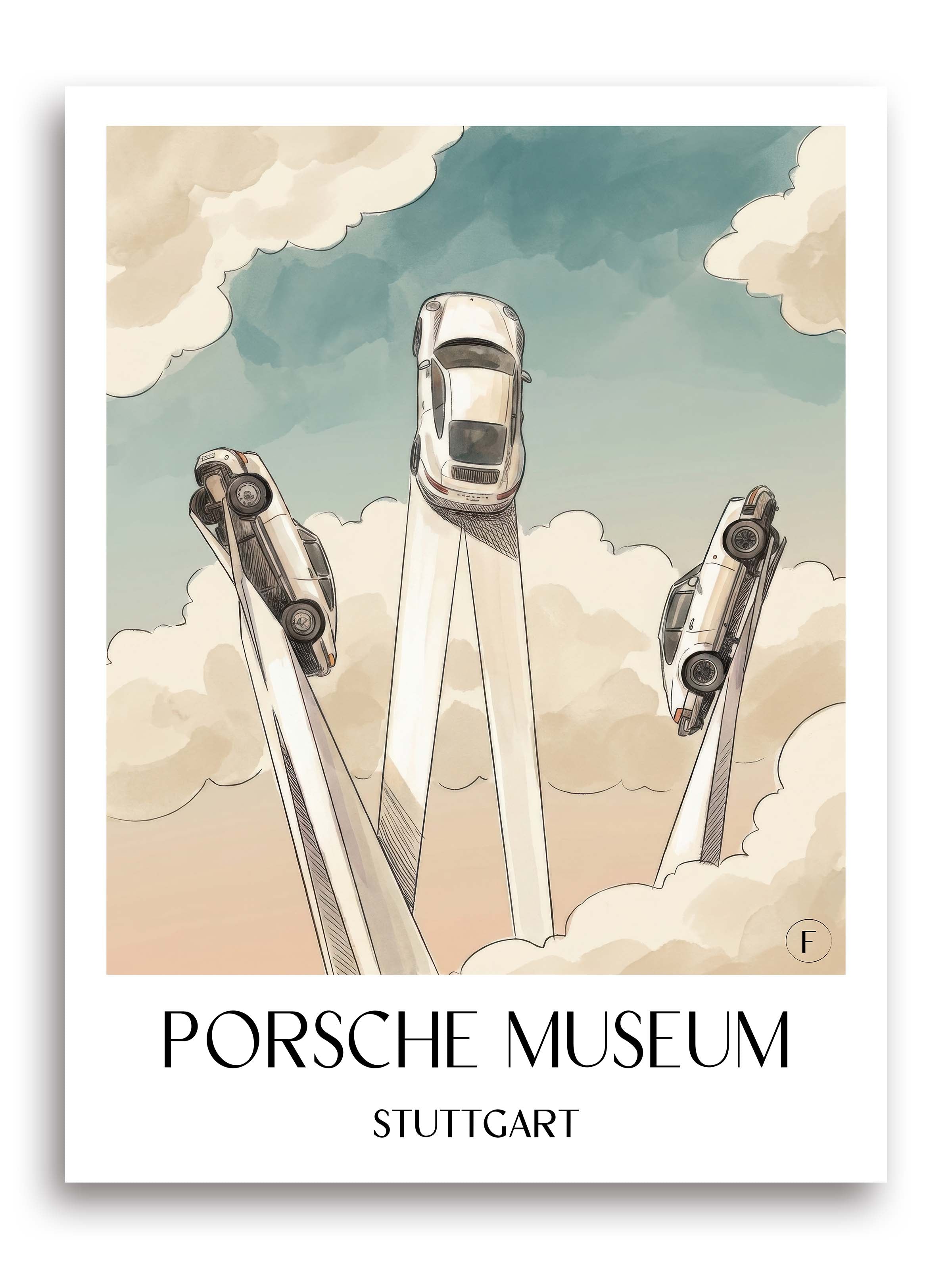 porsche-museum-stuttgart-deutschland-poster-aquarell