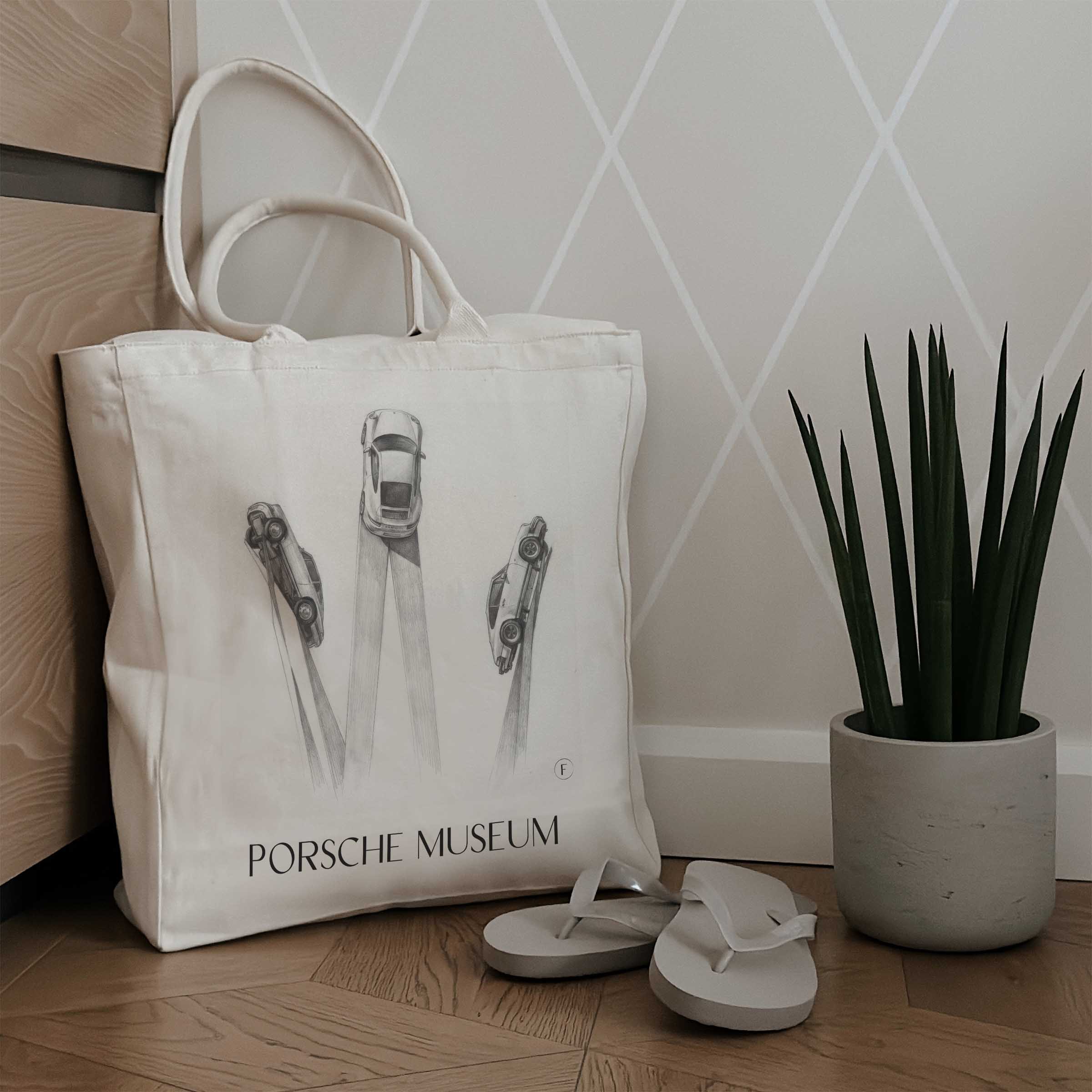 porsche-museum-stuttgart-deutschland-einkaufstasche-bleistift-zeichnung-drawing