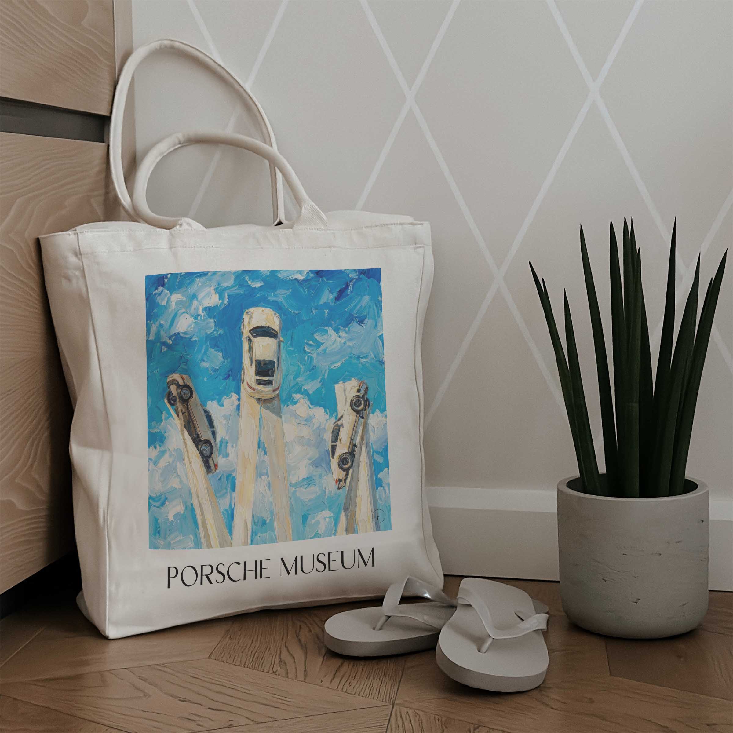 porsche-museum-stuttgart-deutschland-einkaufstasche-oil-painting-oelgemaelde