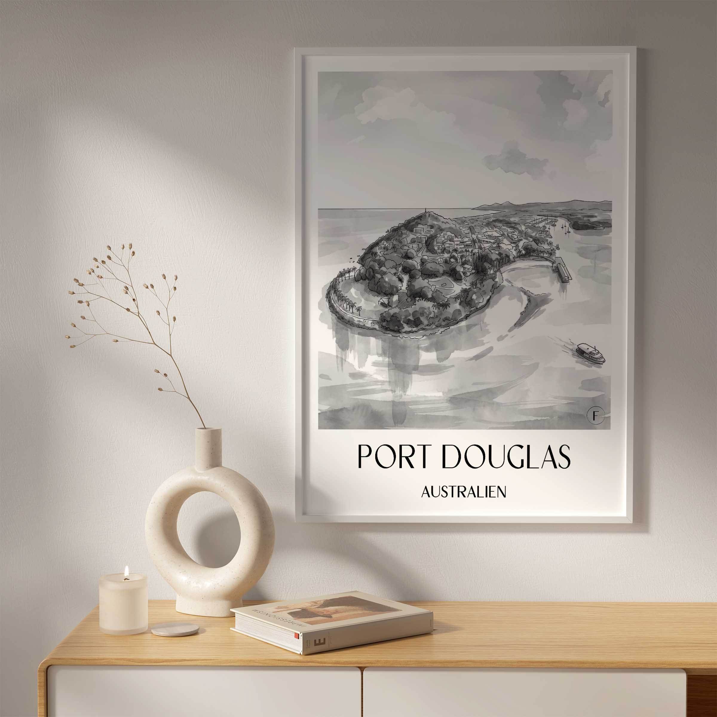 port-douglas-australien-australien-poster-aquarell-schwarz-weiss