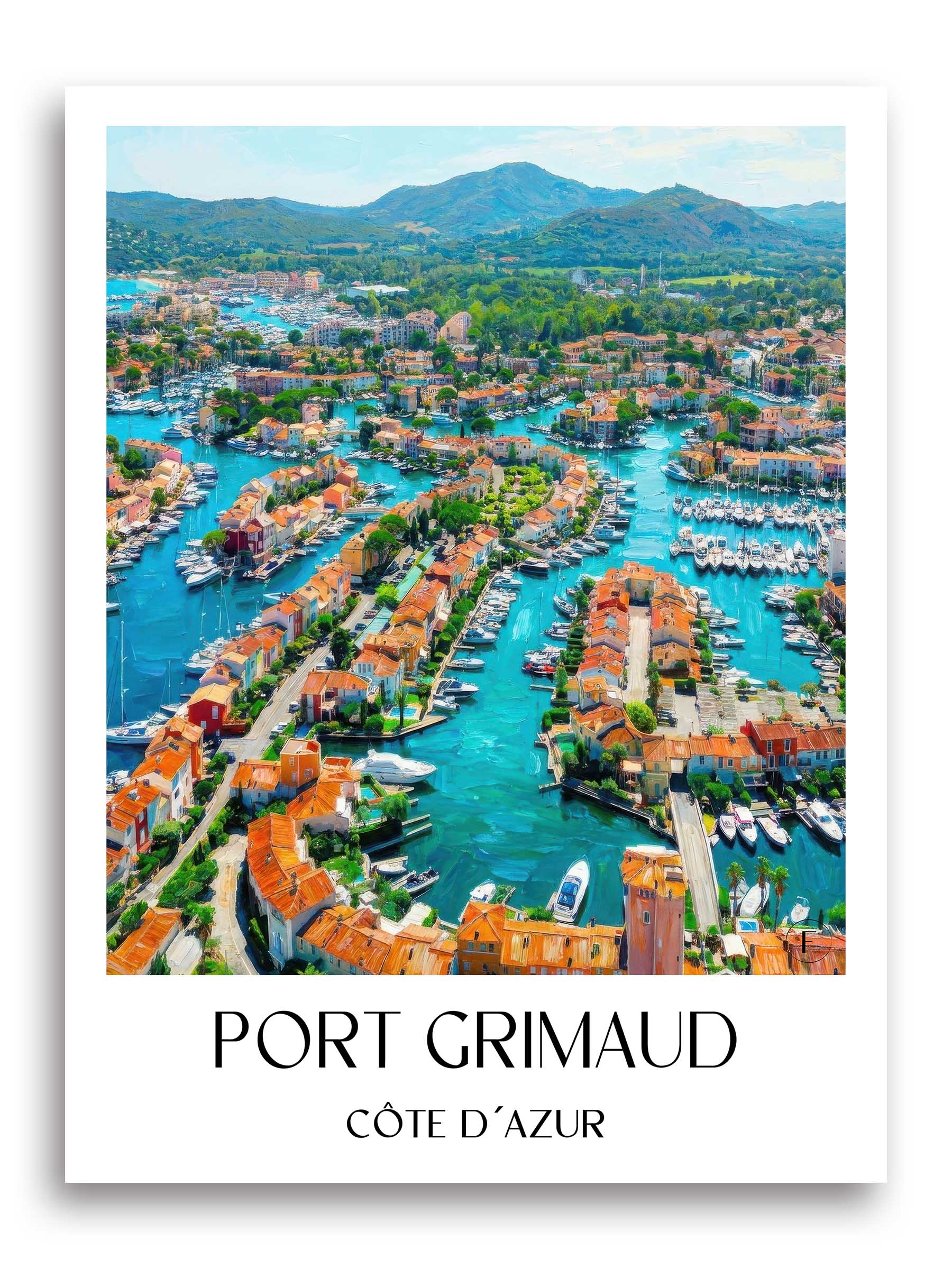 port-grimaud-côte-d´azur-frankreich-poster-oil-painting-oelgemaelde