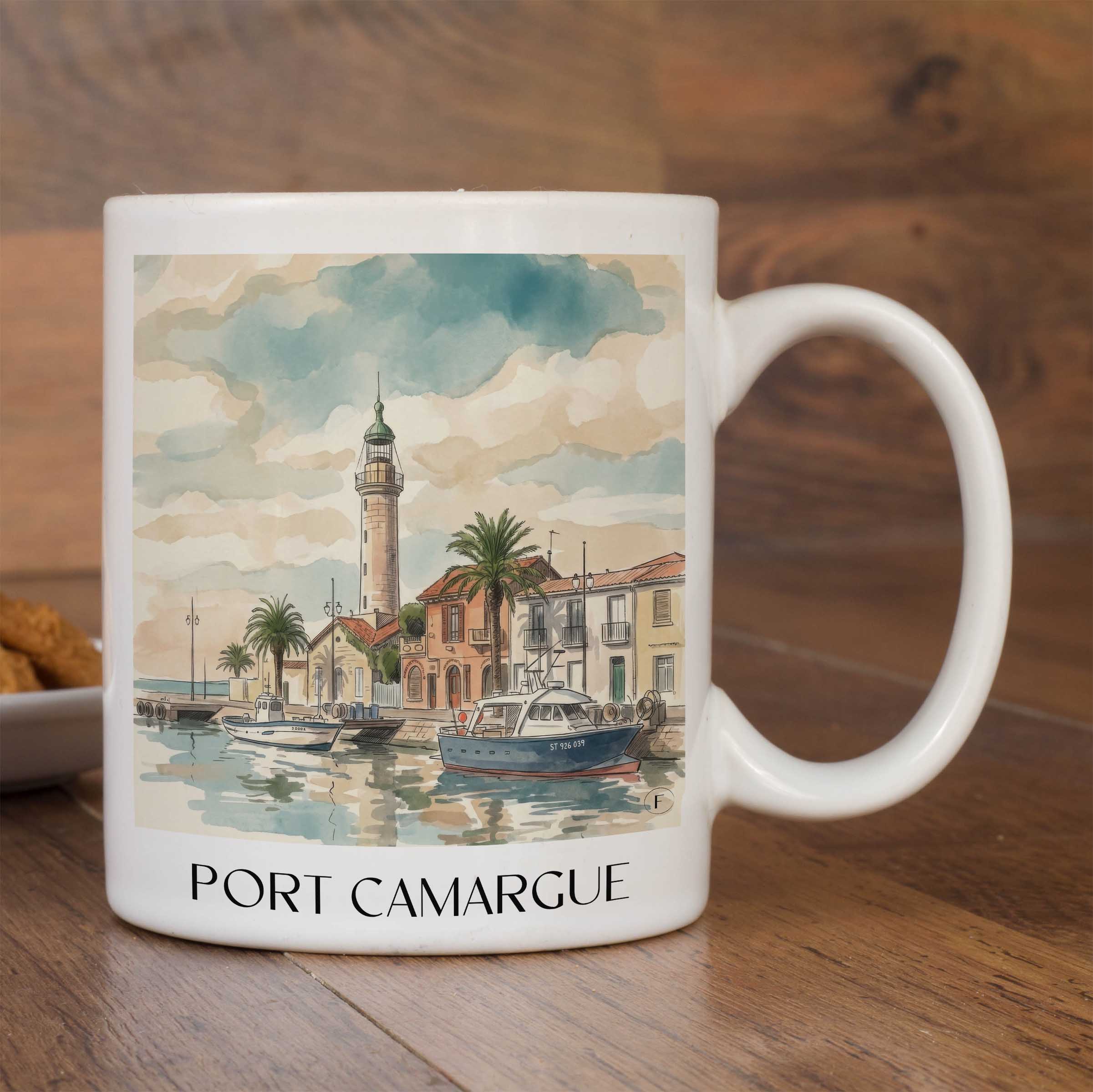 port-camargue-le-grau-du-roi-frankreich-kaffeebecher-aquarell