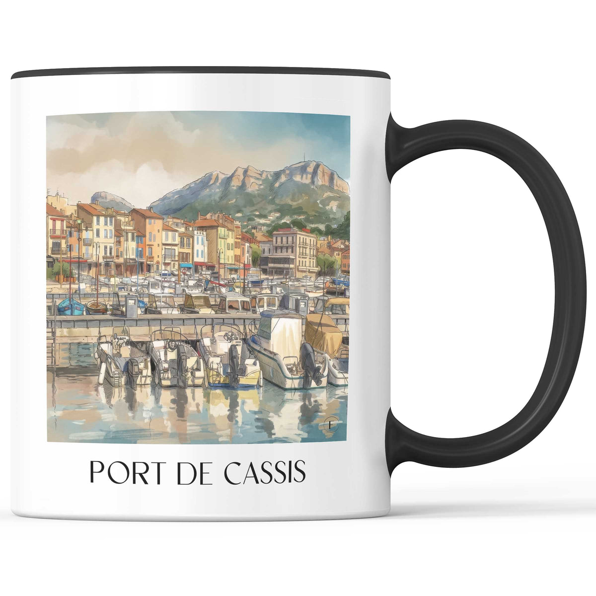 port-de-cassis-provence-frankreich-kaffeebecher-aquarell