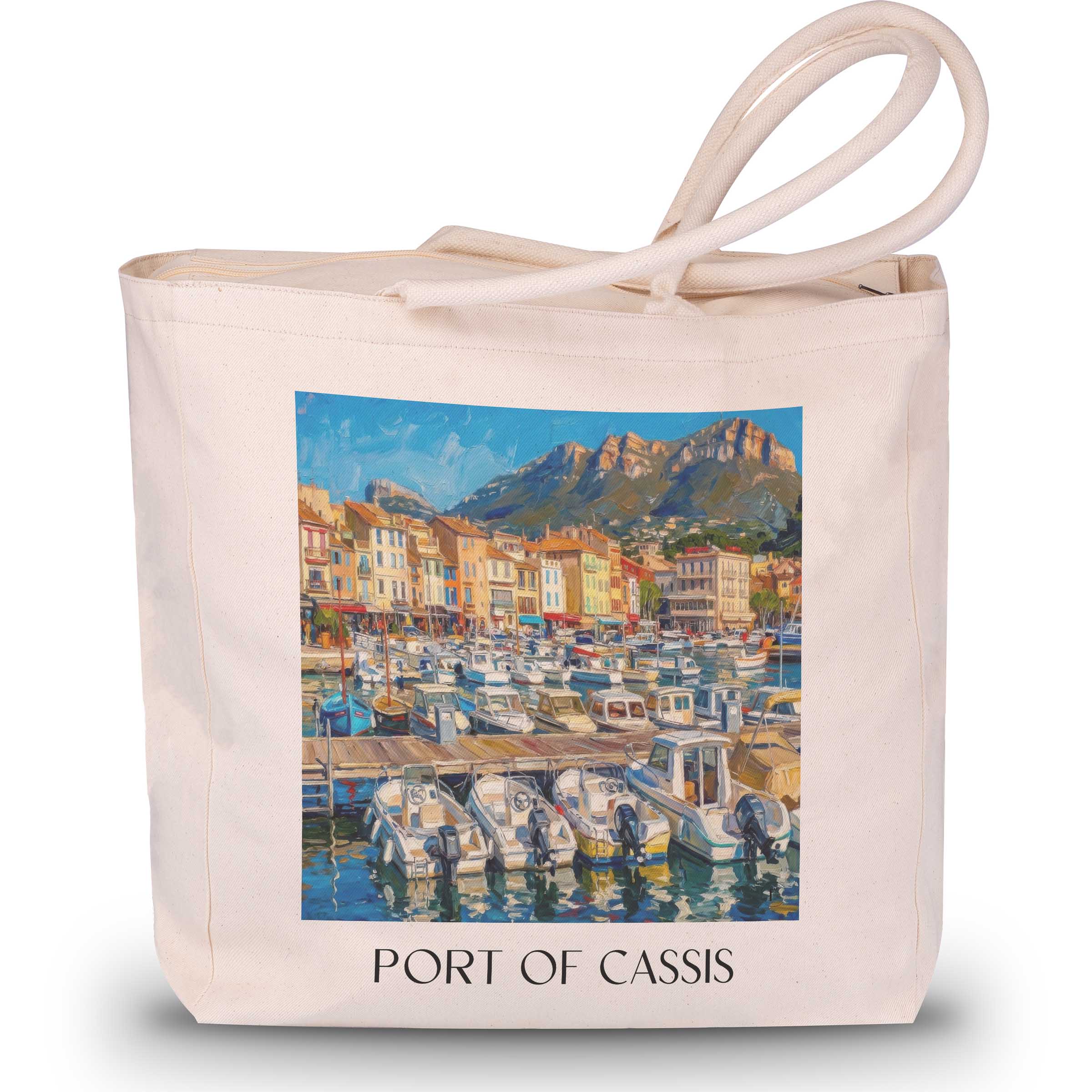 Port de Cassis Shopping Tasche - Provence - Frankreich Tote Bag - Einkaufstasche im Ölgemälde Stil - favplace