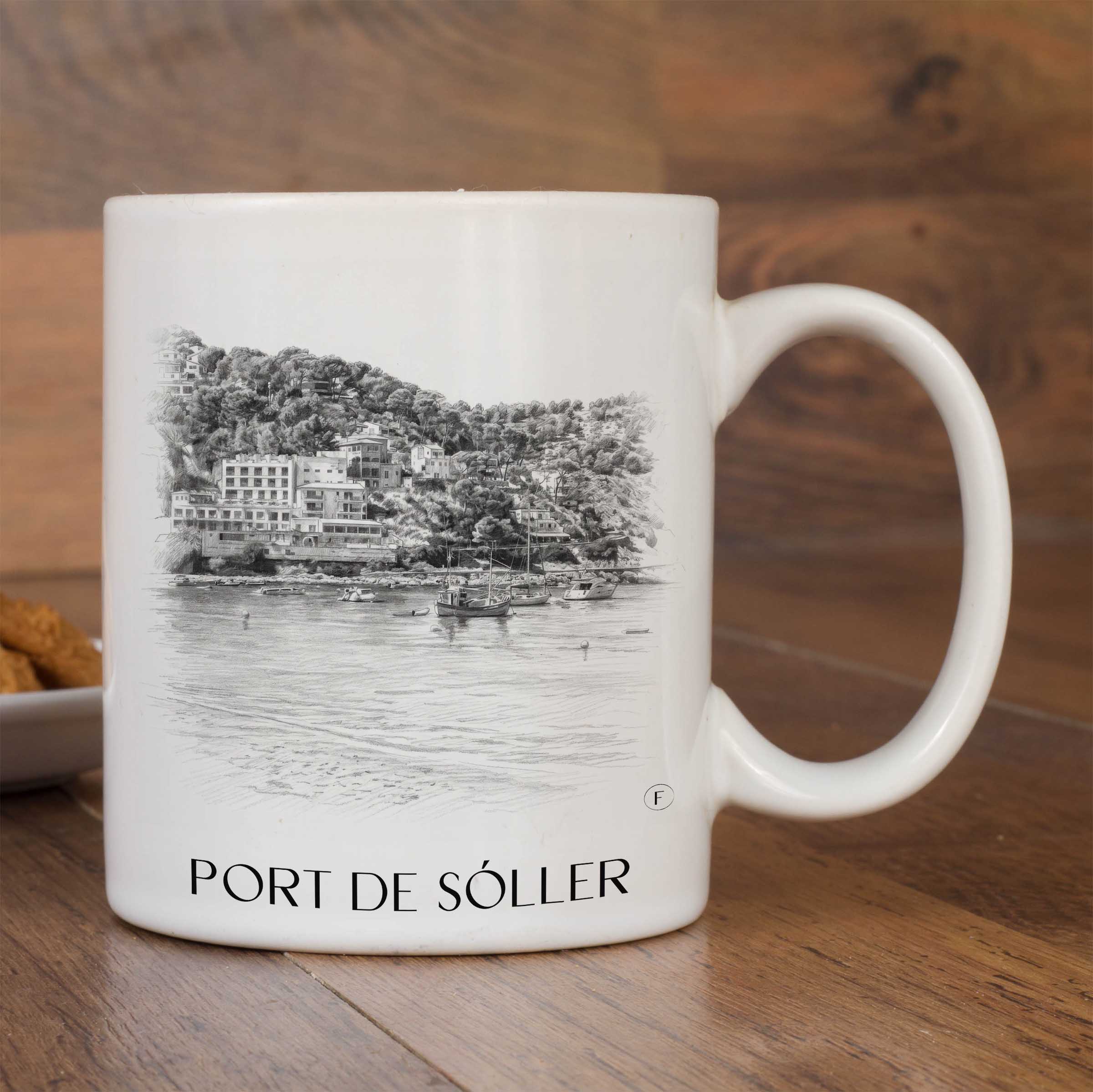 port-de-sóller-mallorca-spanien-kaffeebecher-bleistift-zeichnung-drawing