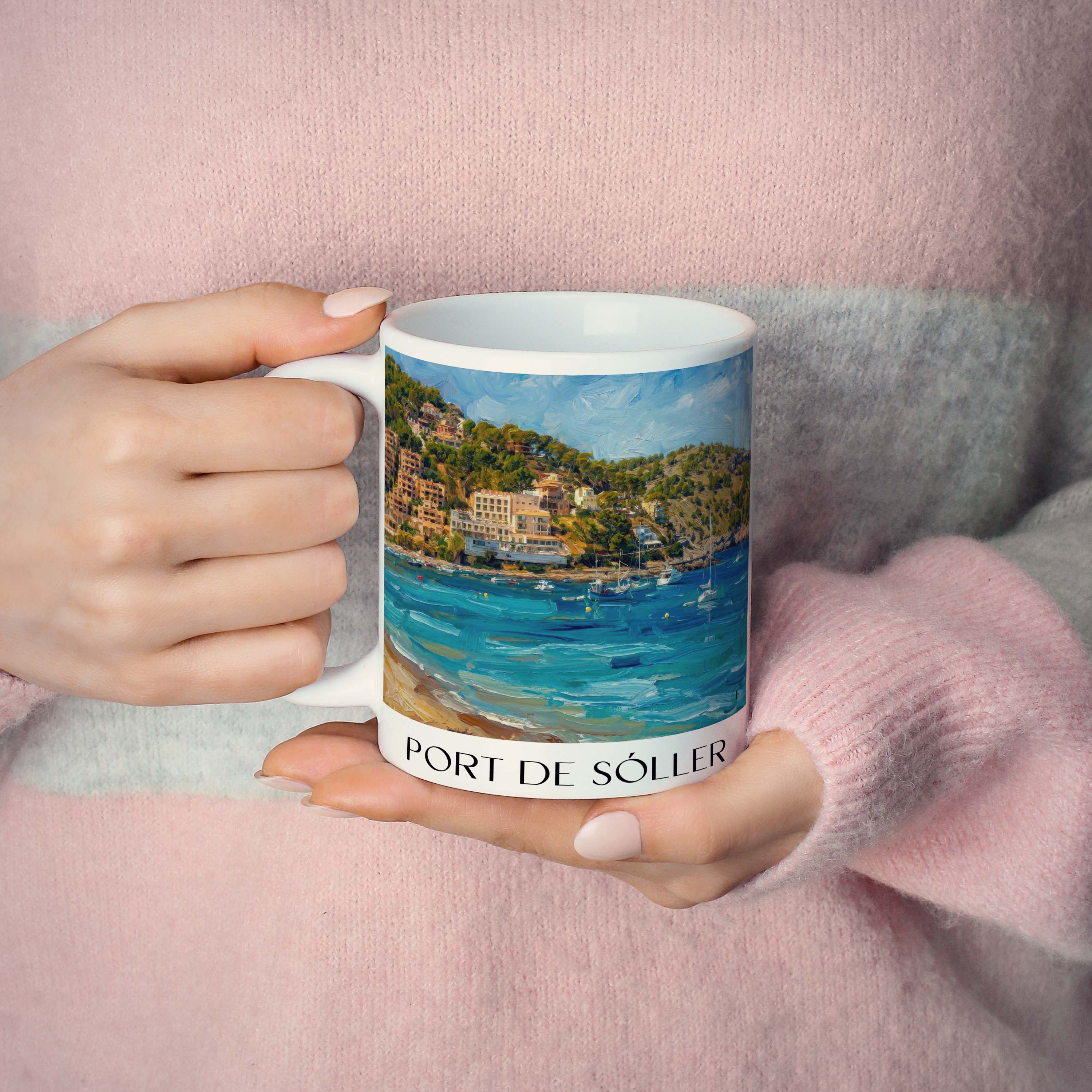 port-de-sóller-mallorca-spanien-kaffeebecher-oil-painting-oelgemaelde
