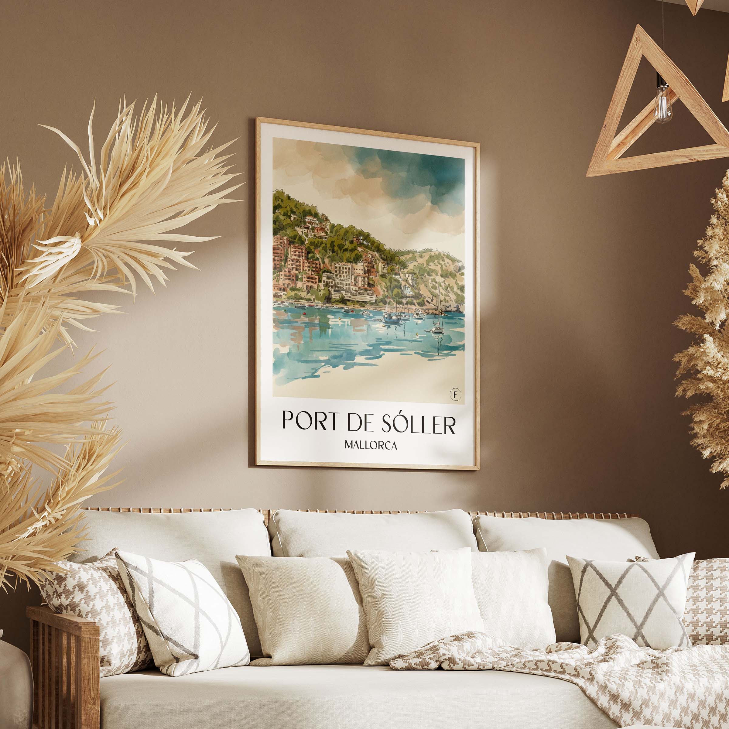 port-de-sóller-mallorca-spanien-poster-aquarell