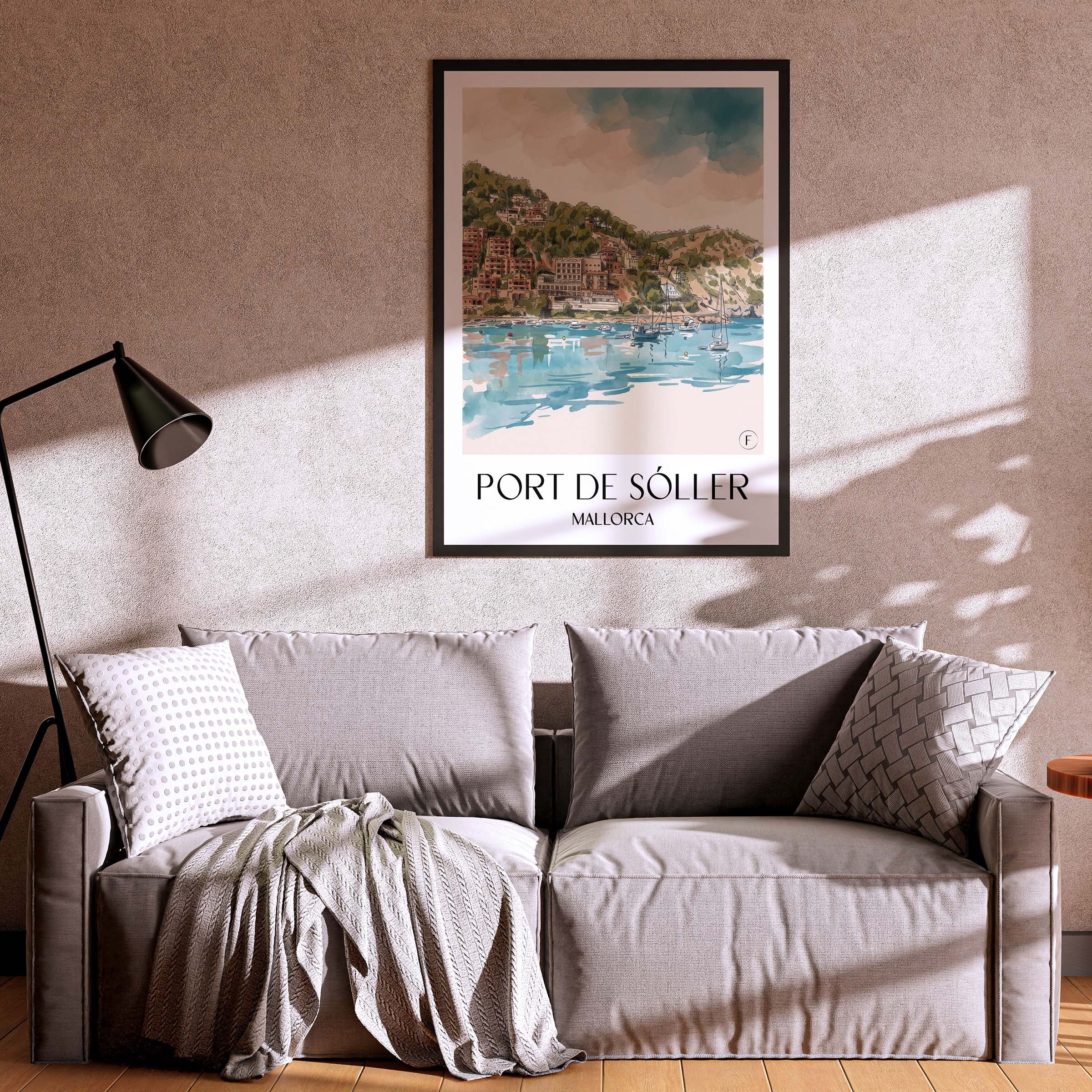port-de-sóller-mallorca-spanien-poster-aquarell