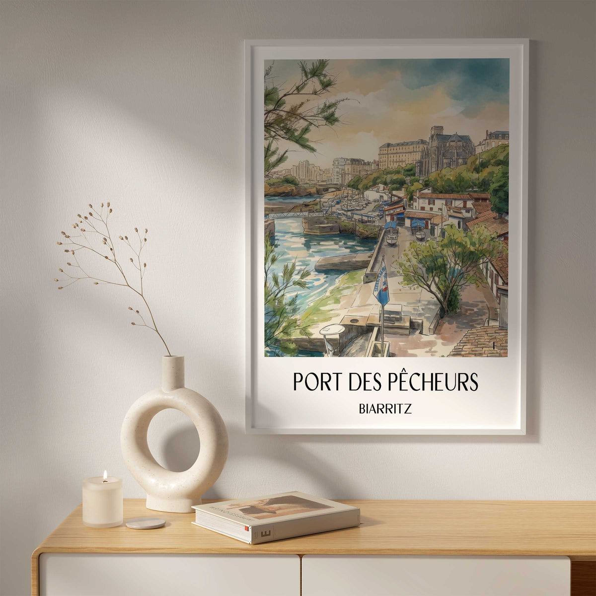 port-des-pêcheurs-biarritz-frankreich-poster-aquarell