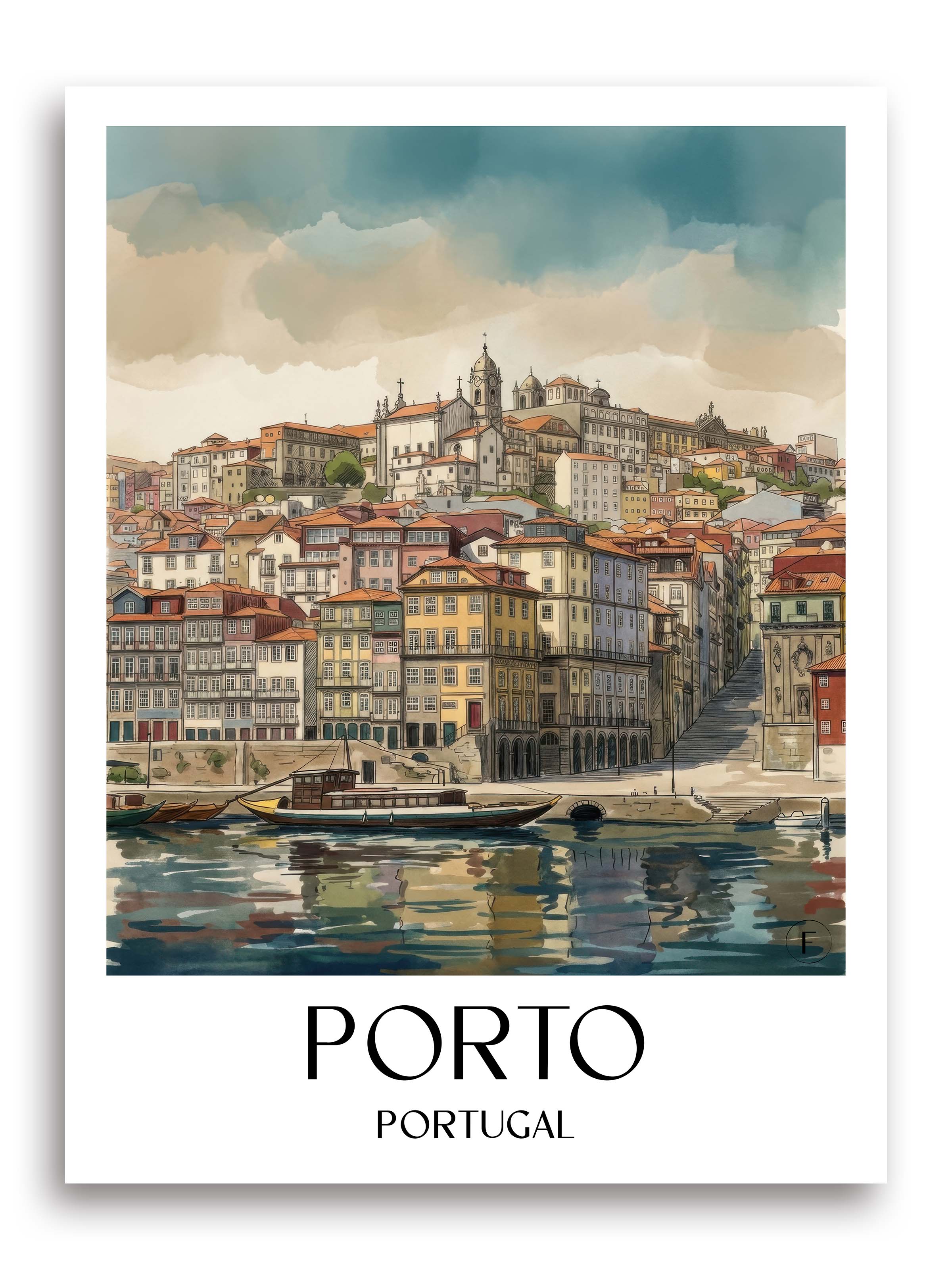 Porto Poster - Portugal Kunstdruck - Aquarell von A4 bis A1 - favplace