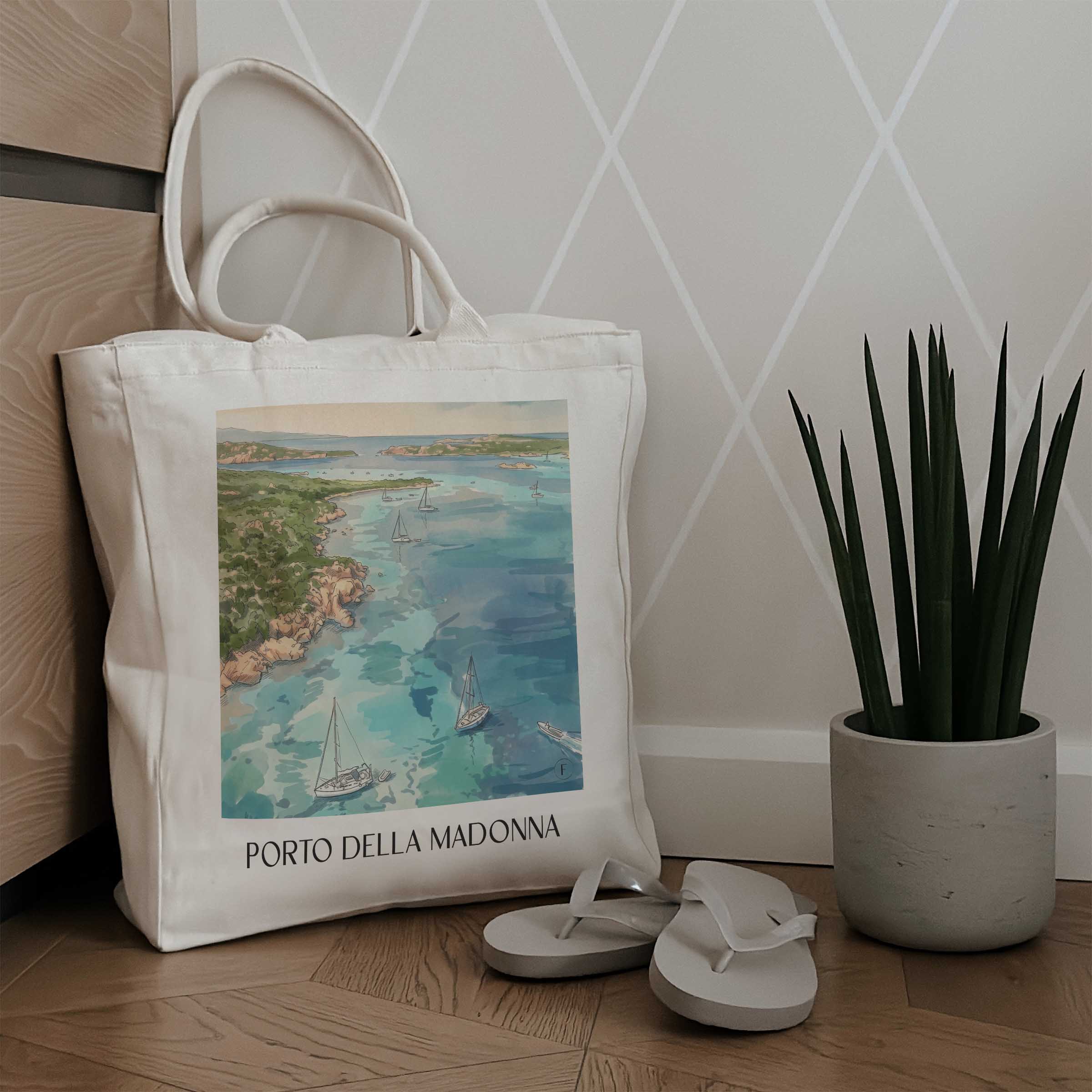 porto-della-madonna-sardinien-italien-einkaufstasche-aquarell