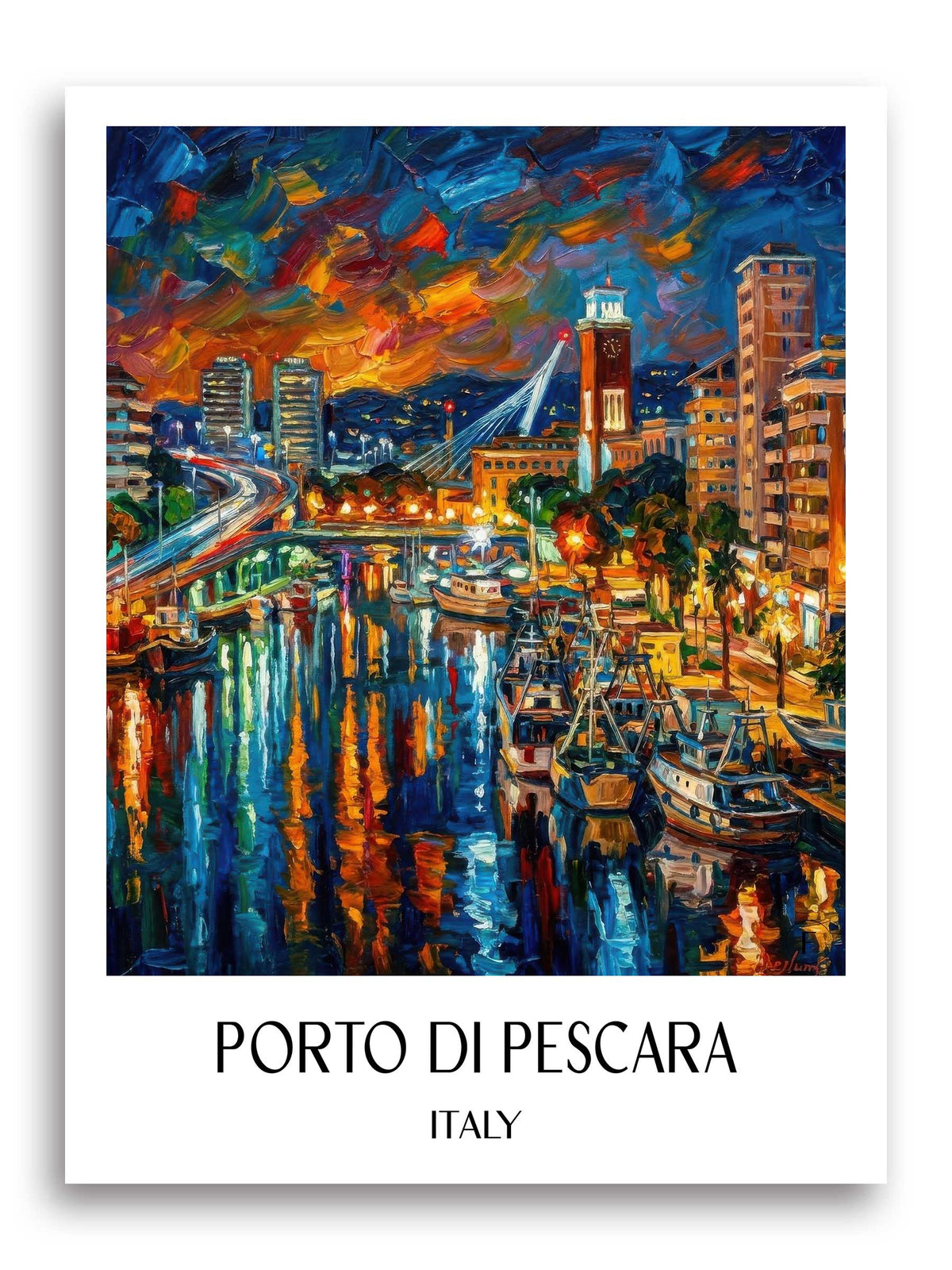 Porto di Pescara Poster - Abruzzen - Italien Kunstdruck - Ölgemälde von A4 bis A1 - favplace