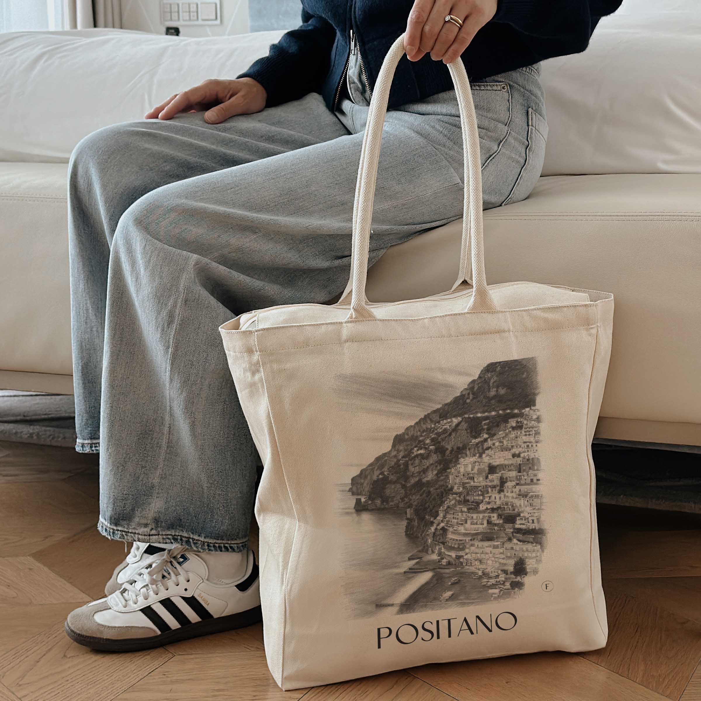 positano-amalfi-küste-italien-einkaufstasche-bleistift-zeichnung-drawing