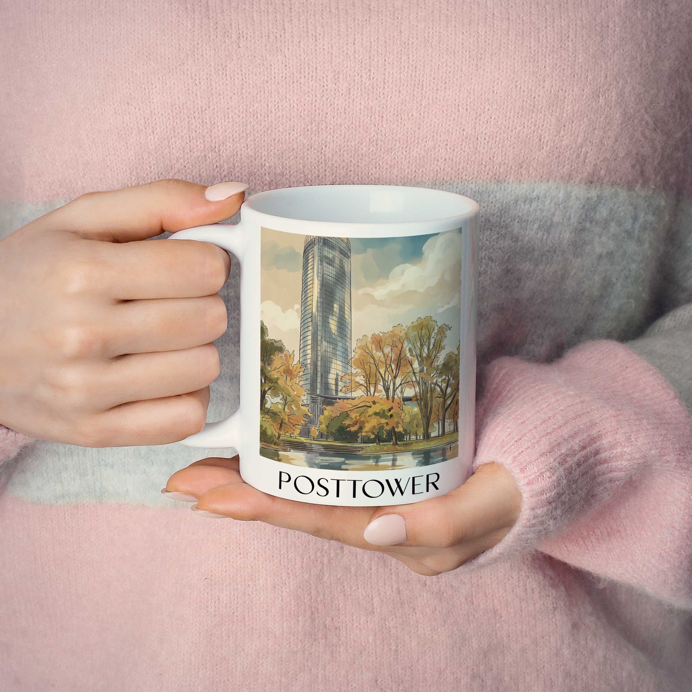 posttower-bonn-deutschland-kaffeebecher-aquarell