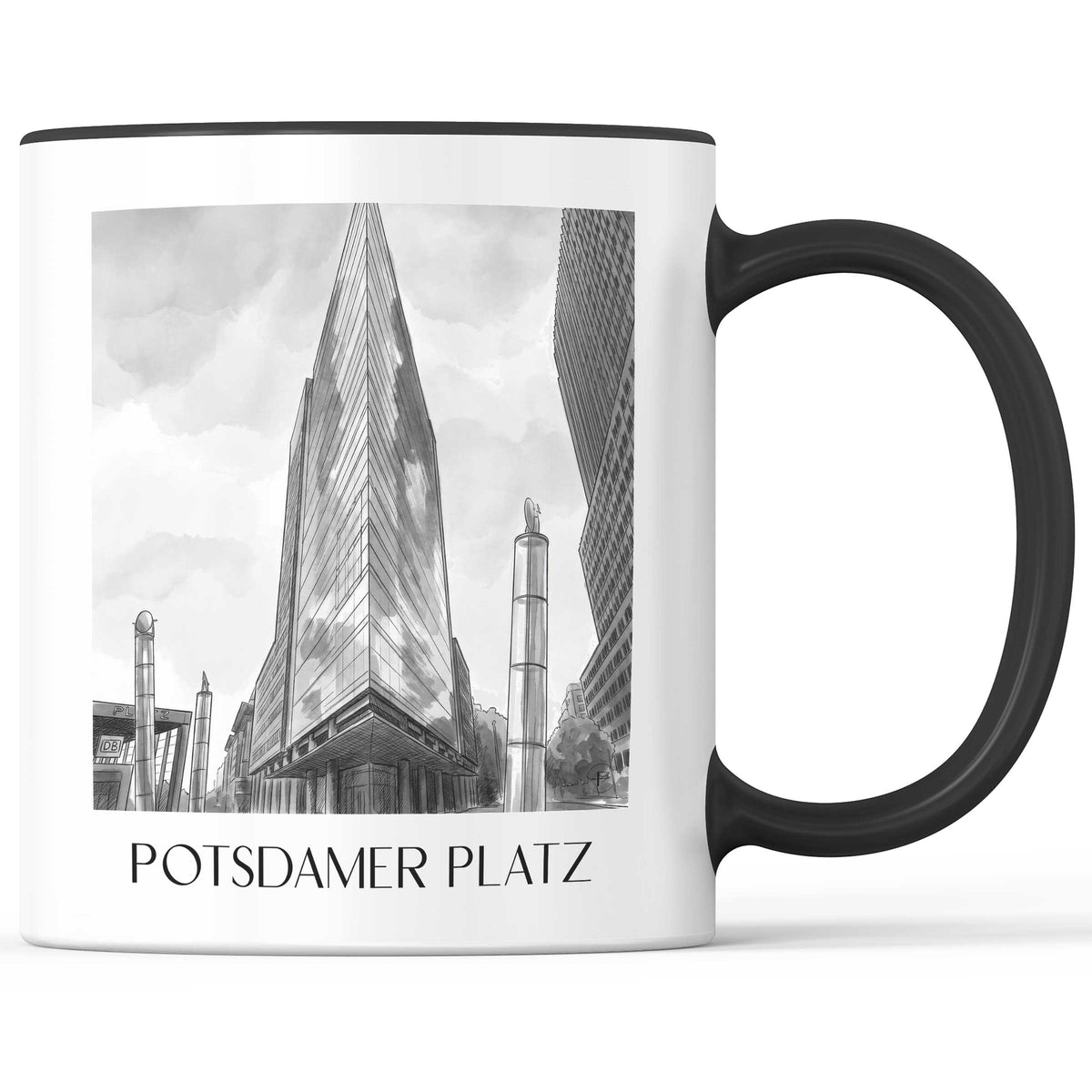 potsdamer-platz-berlin-deutschland-kaffeebecher-aquarell-schwarz-weiss