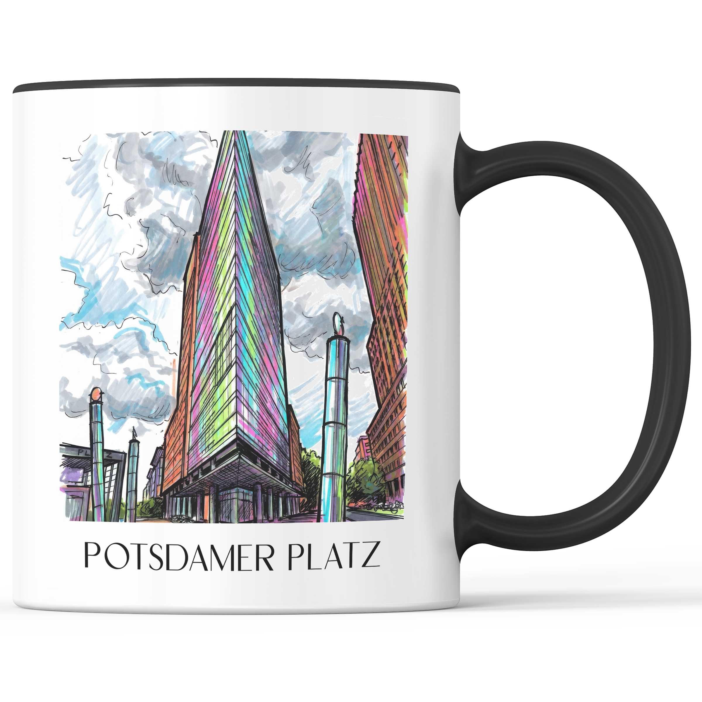 Potsdamer Platz Kaffeebecher - Berlin - Deutschland Becher - Kaffeetasse im Tag Graffiti Stil