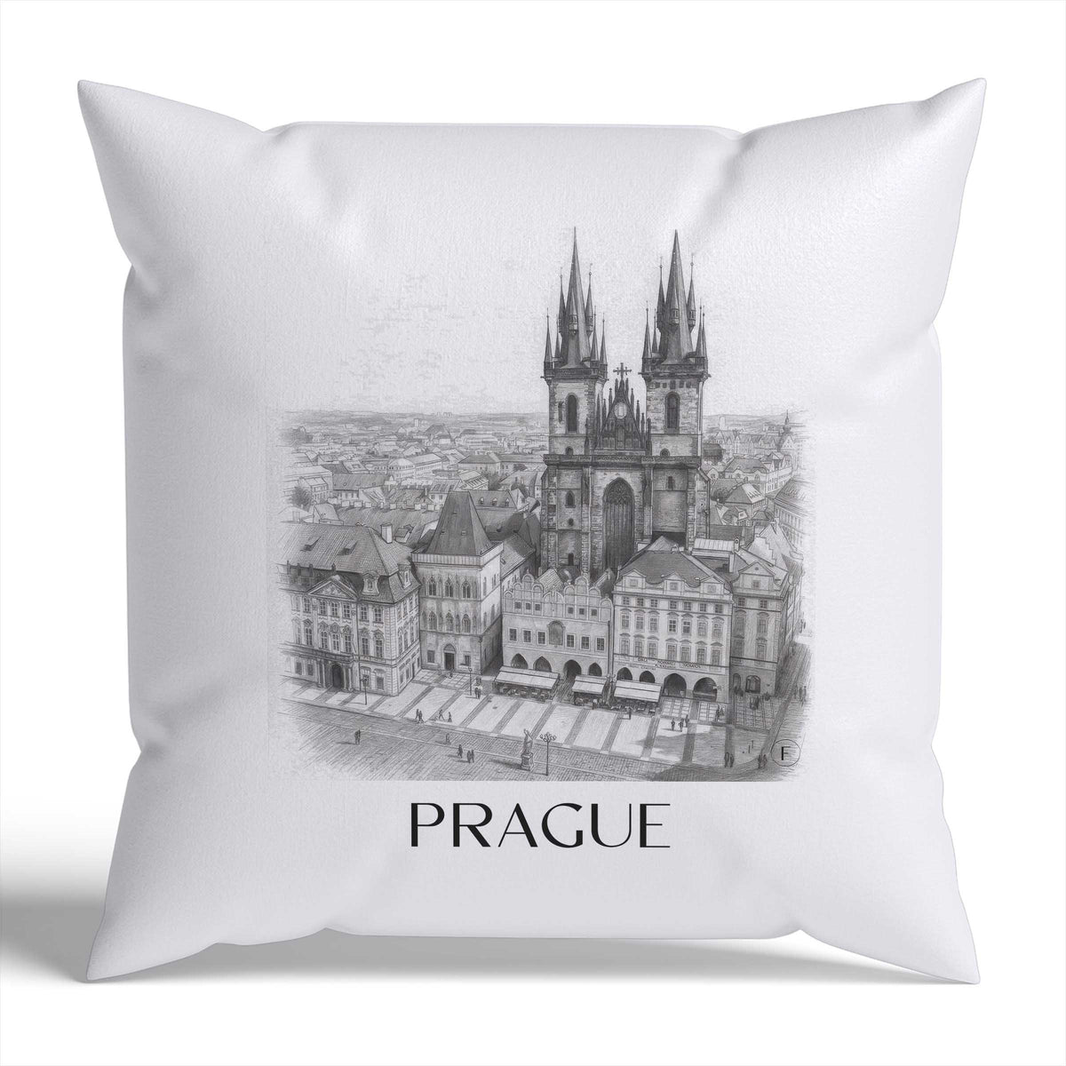 Prag Kissenhülle - Zierkissen Bezug - Tschechien - Tschechien Kissen bzw. Kissenbezug im Zeichnung Stil - favplace