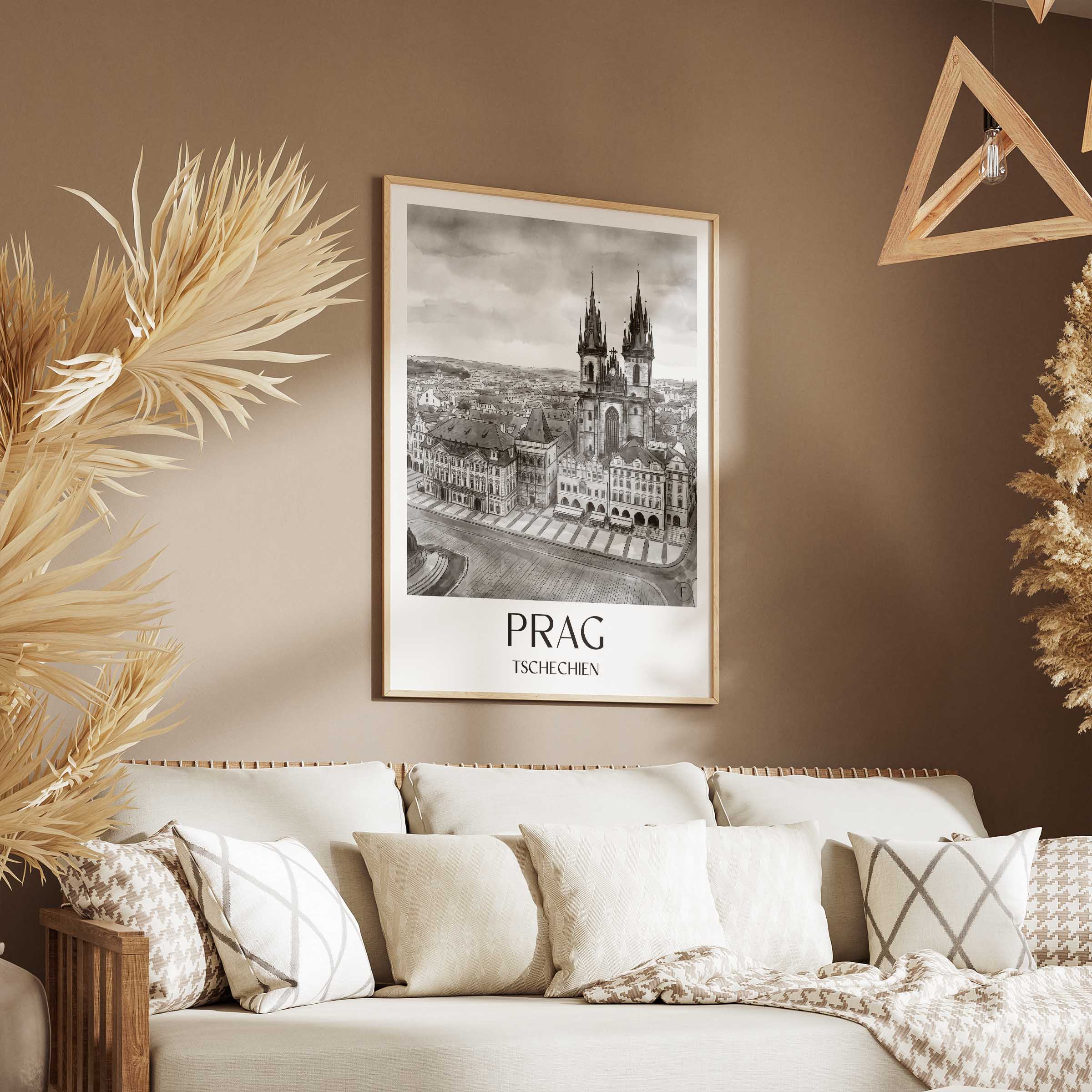 prag-tschechien-poster-aquarell-schwarz-weiss
