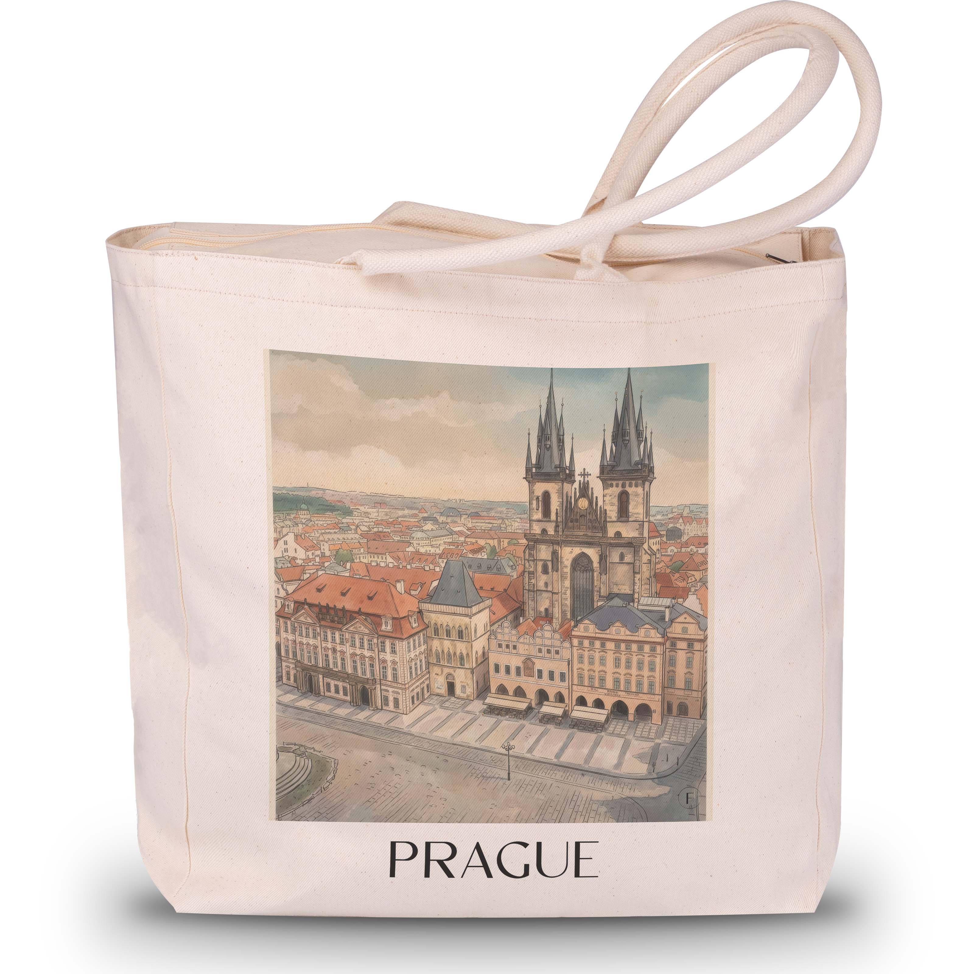 Prag - Tschechien Tote Bag - Einkaufstasche im Aquarell Stil - favplace